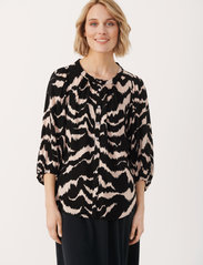Part Two - OranaPW SH - long-sleeved blouses - black zebra print - 2