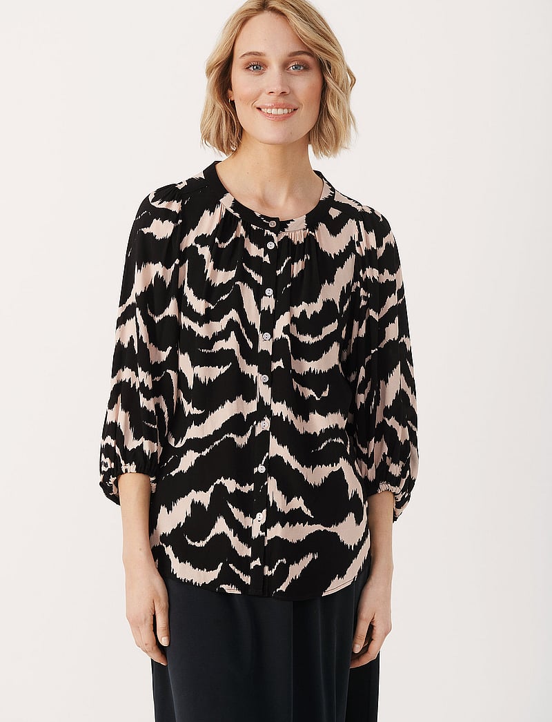 Part Two - OranaPW SH - langærmede bluser - black zebra print - 0