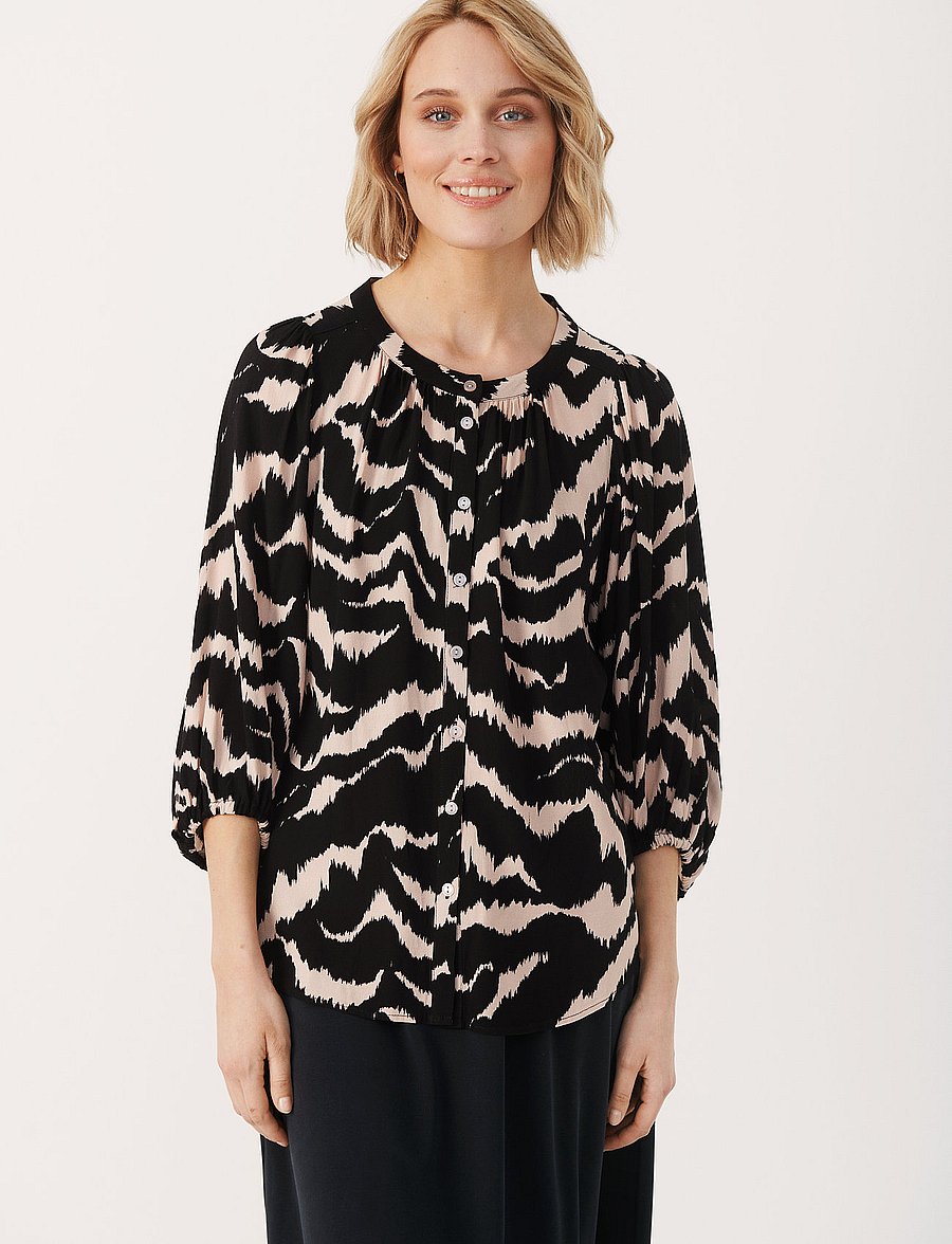 Part Two - OranaPW SH - långärmade blusar - black zebra print - 0