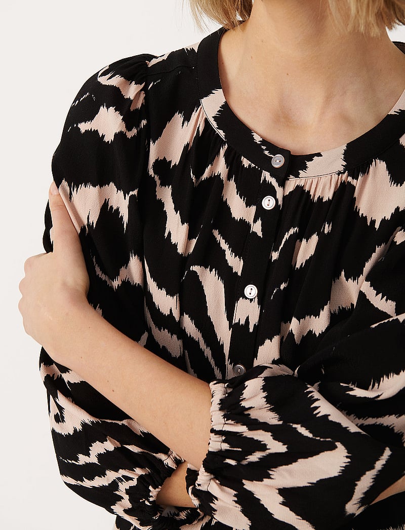 Part Two - OranaPW SH - langærmede bluser - black zebra print - 5