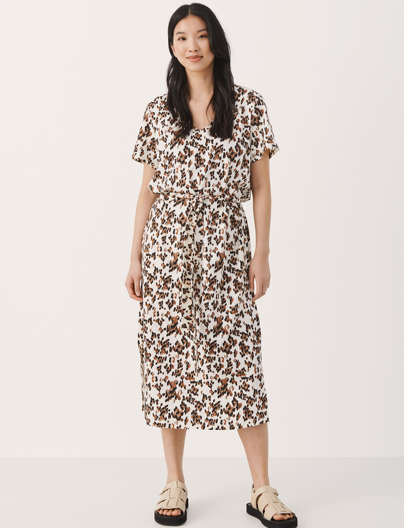 Part Two - OtiliePW DR - midi kjoler - neutral blurred flower print - 3