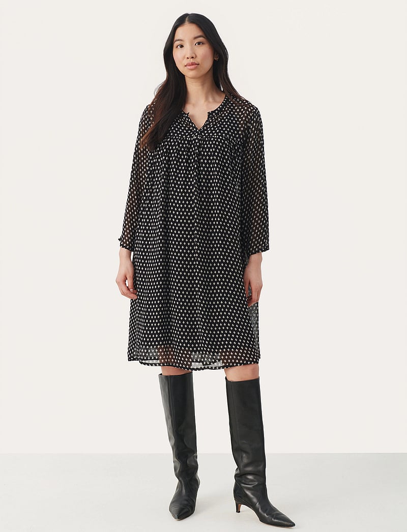 Part Two - PolinPW DR - minikleidid - black mini block print - 4