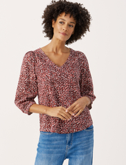 Part Two - RiekePW TS - long-sleeved blouses - tawny port granite print - 2