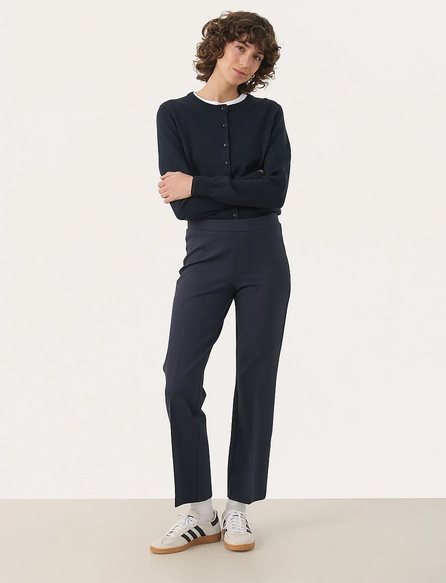 Part Two - PontaPW Straight jersey pants - tailored trousers - dark navy - 3