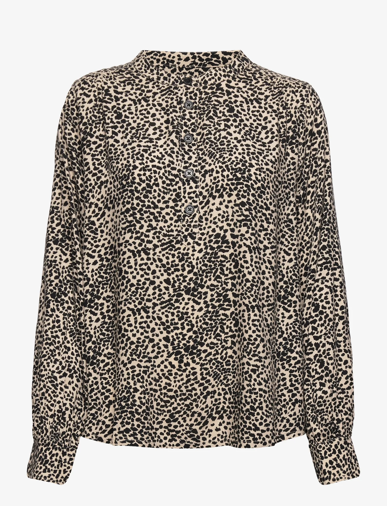 Part Two - AbbyPW SH - blouses met lange mouwen - cement leo print - 0
