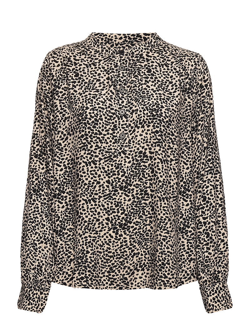 Part Two - AbbyPW SH - langärmlige blusen - cement leo print - 0