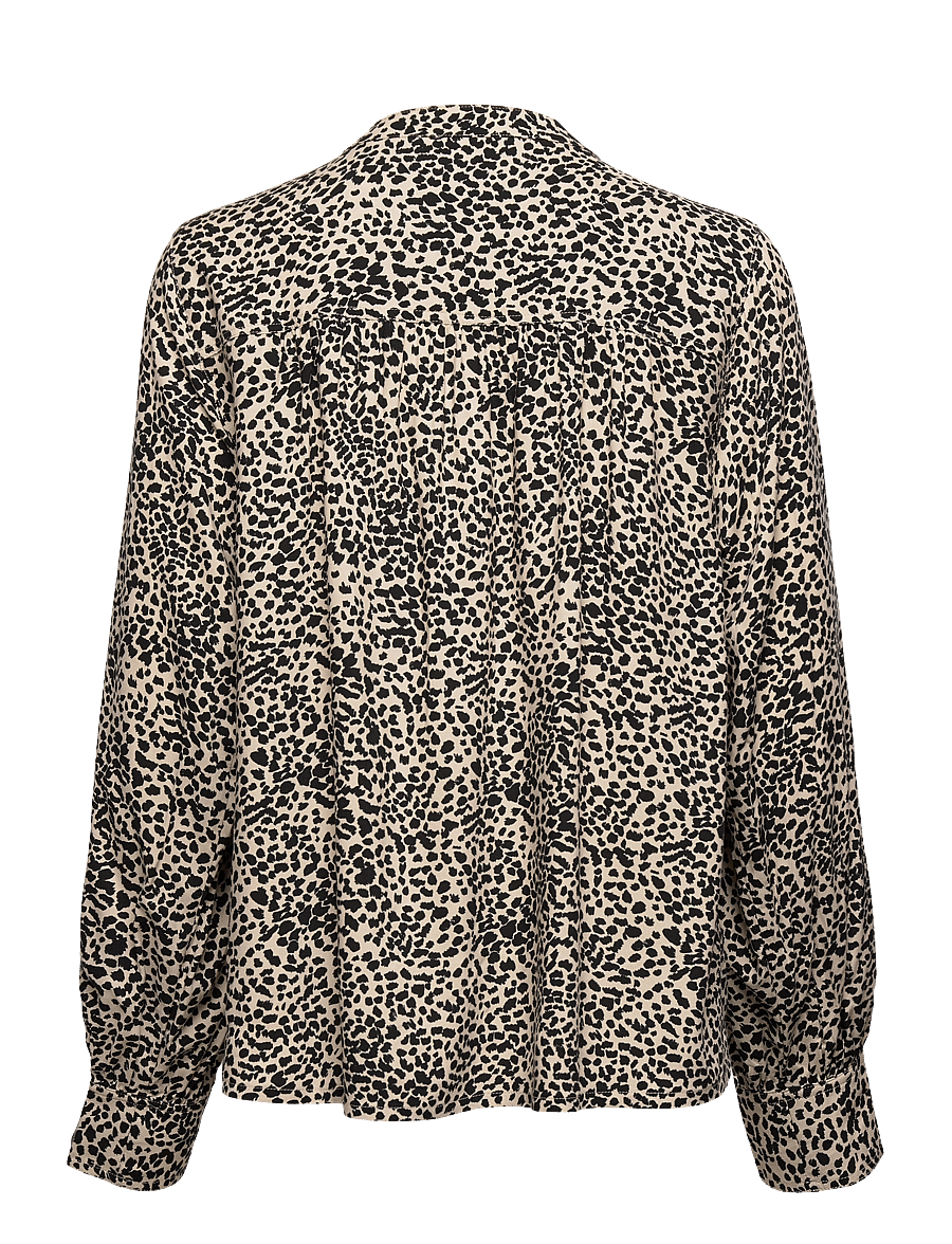 Part Two - AbbyPW SH - blouses met lange mouwen - cement leo print - 1