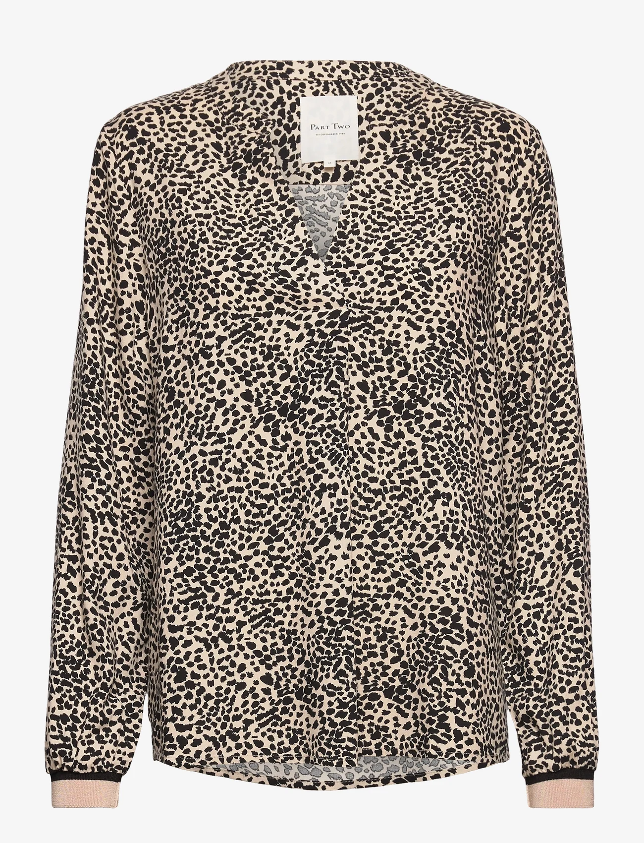 Part Two - AddisPW BL - long-sleeved blouses - cement leo print - 0