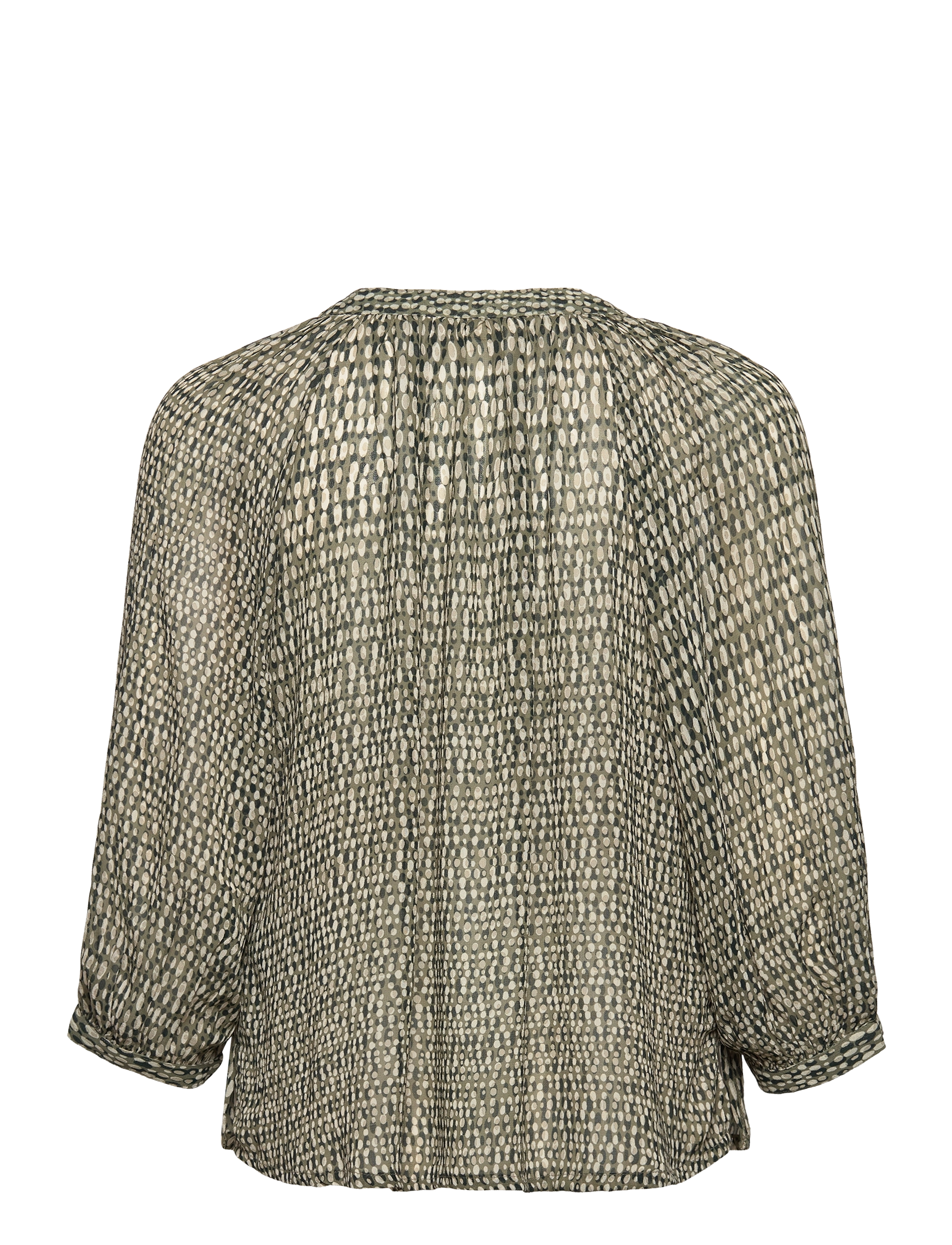 Part Two - AjaPW BL - long-sleeved blouses - blurred dot, vetiver - 1
