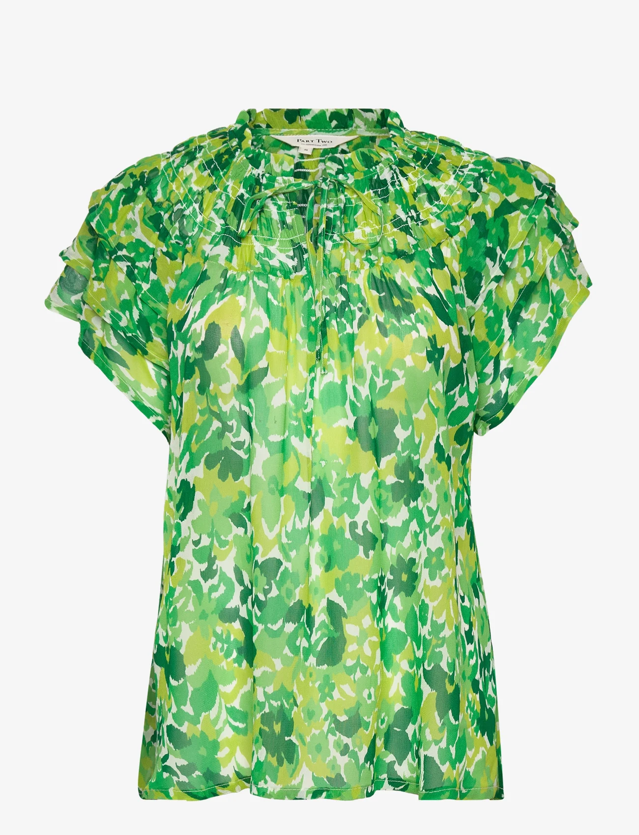 Part Two - SinnaPW BL - short-sleeved blouses - green gradient print - 0