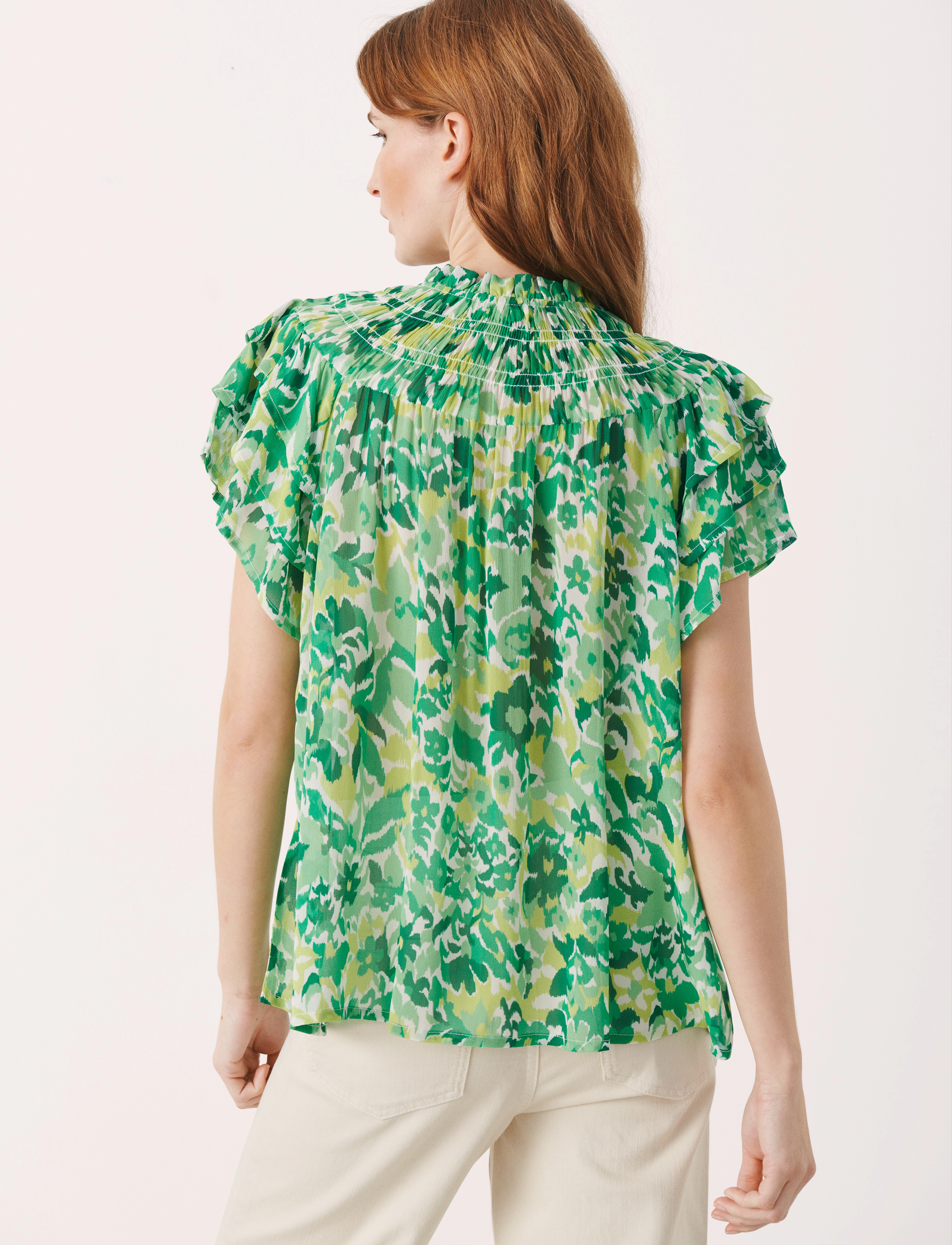Part Two - SinnaPW BL - kurzämlige blusen - green gradient print - 4