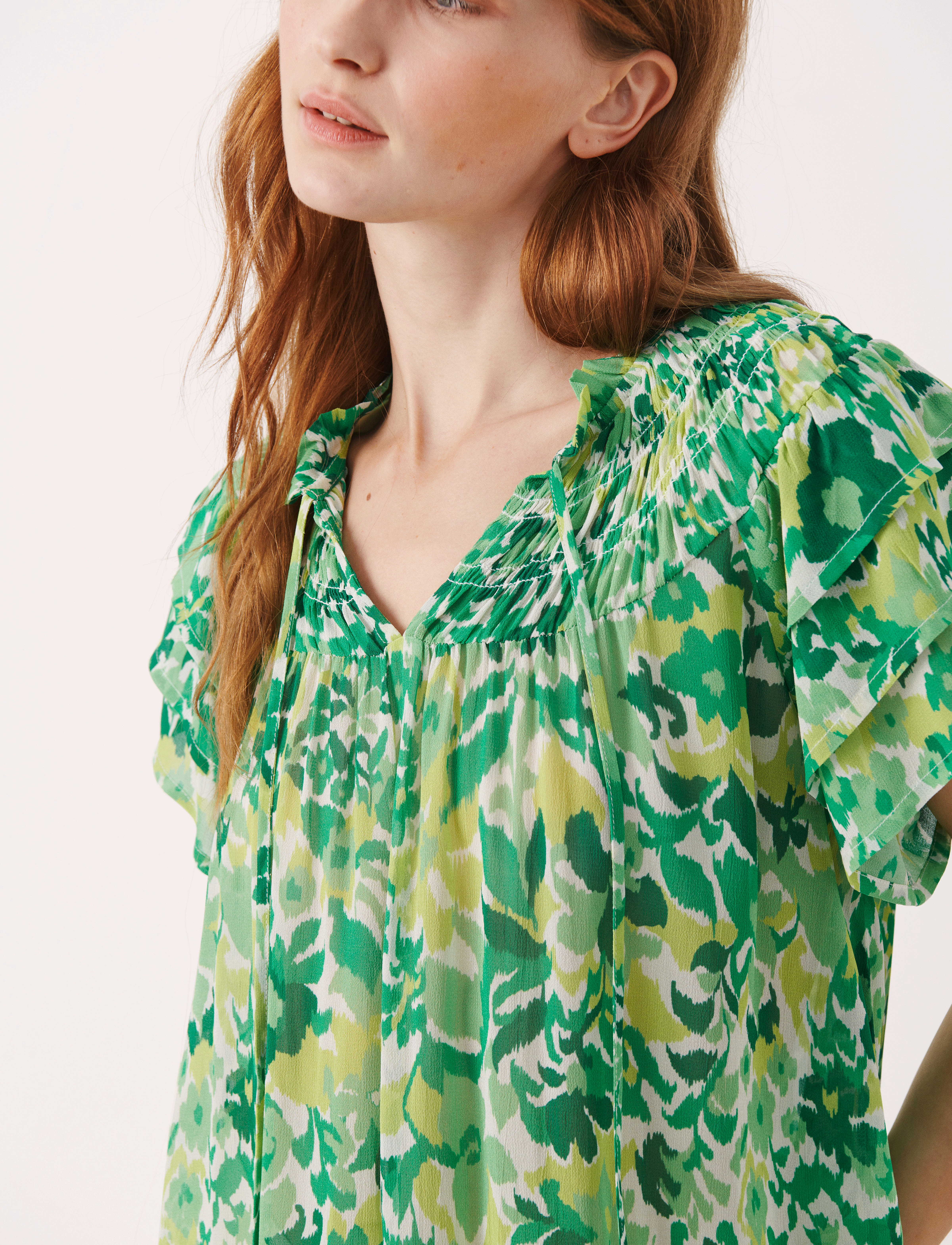 Part Two - SinnaPW BL - kurzämlige blusen - green gradient print - 5