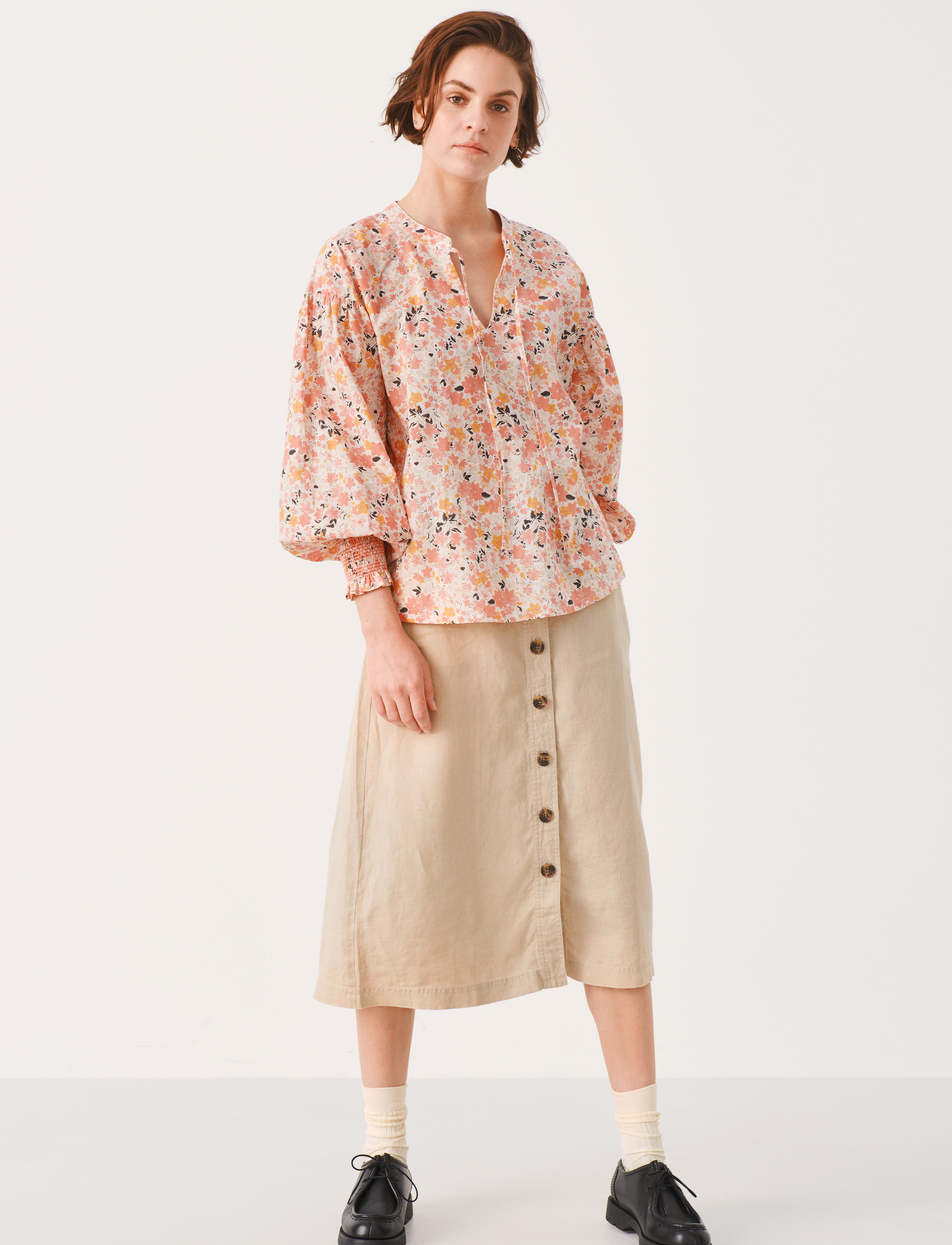 Part Two - NamisPW BL - langärmlige blusen - pink flower print - 3