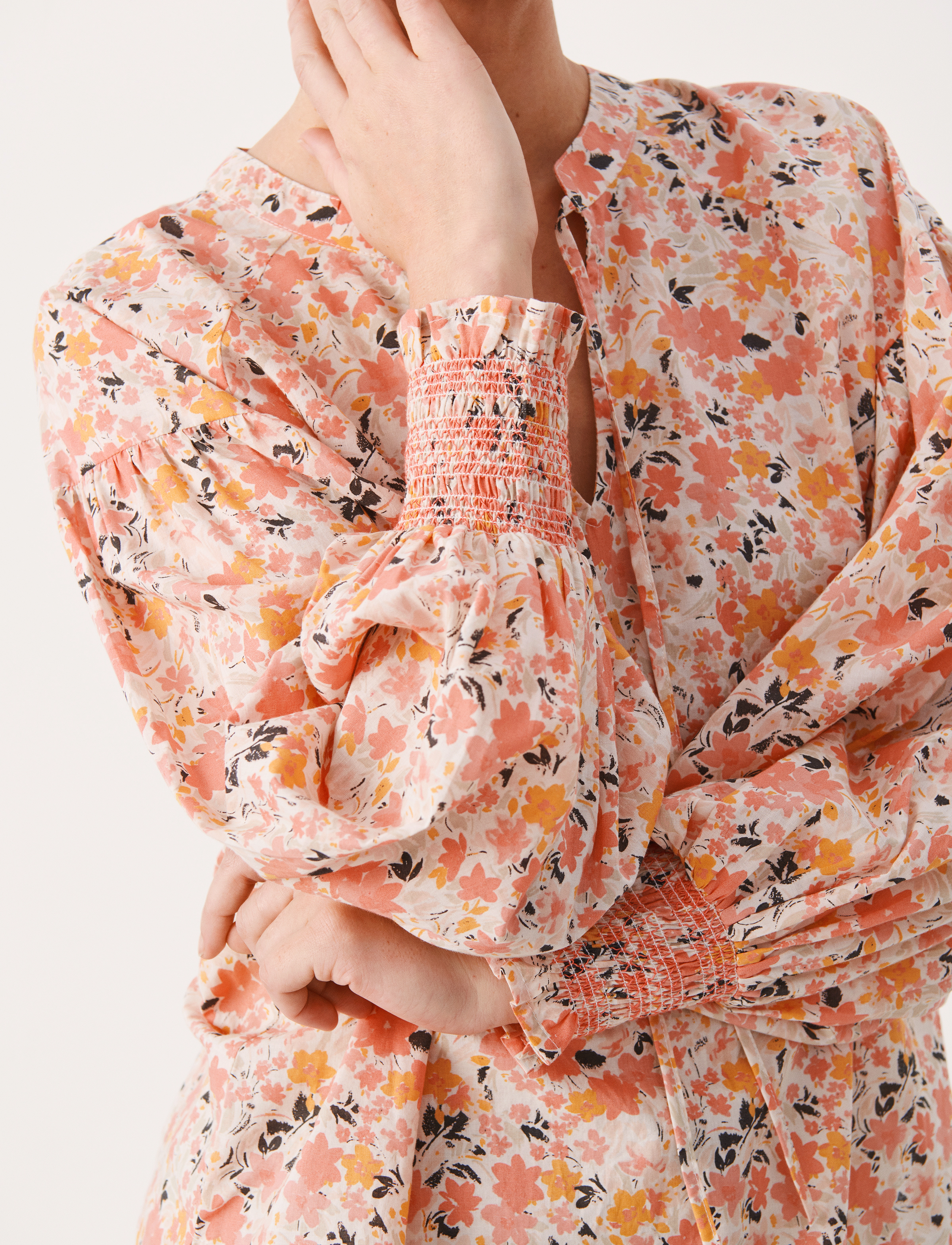 Part Two - NamisPW BL - langärmlige blusen - pink flower print - 5