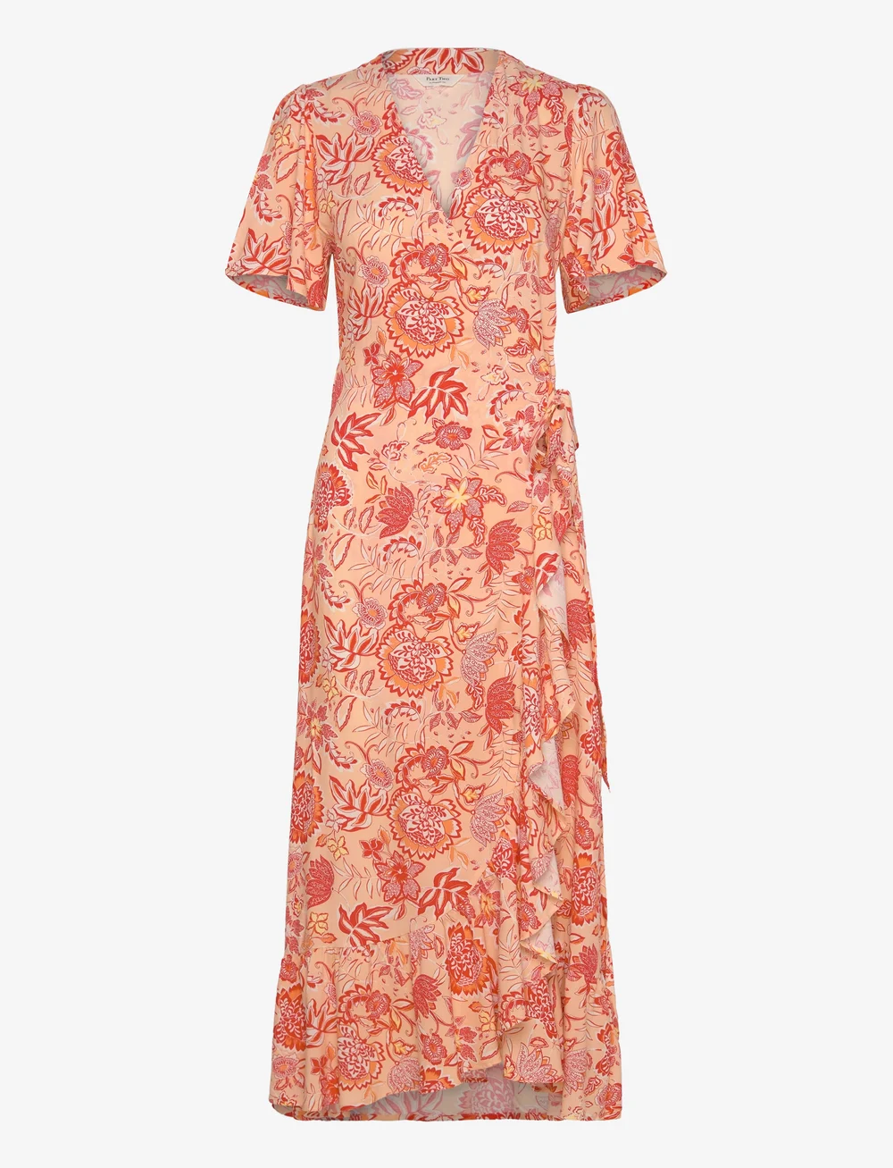 Part Two - ClarinaPW DR - wrap dresses - caramel cream wallpaper print - 0