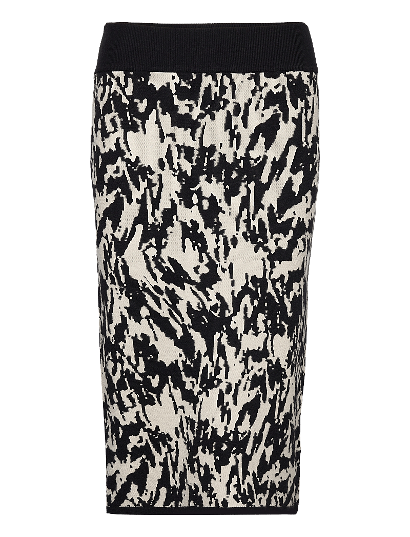 Part Two - CeniaPW SK - strikkede nederdele - black texture jaquard - 1