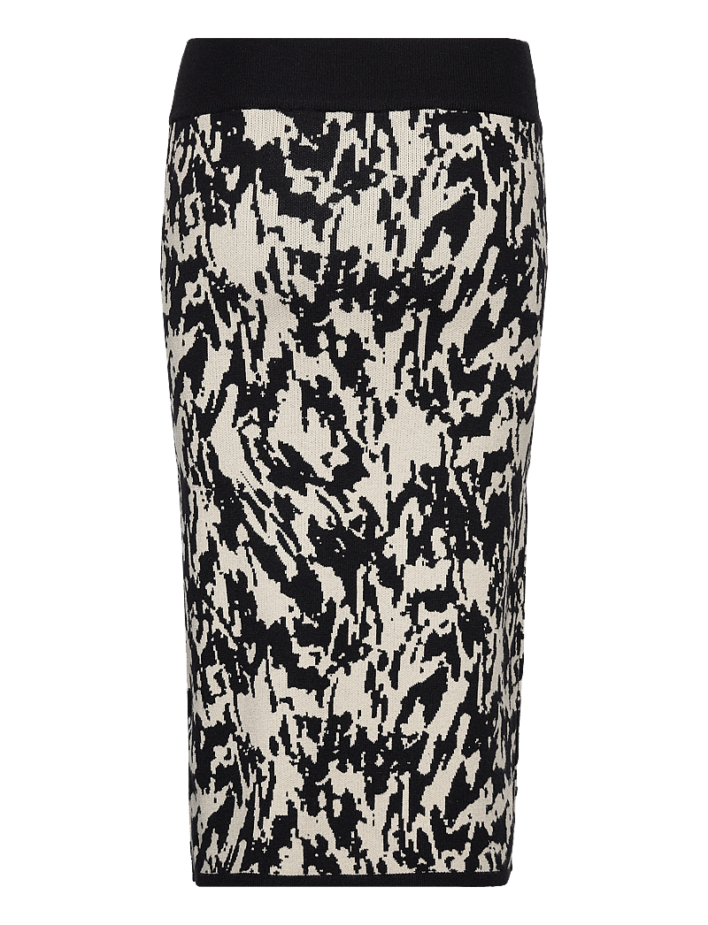 Part Two - CeniaPW SK - strikkede nederdele - black texture jaquard - 2