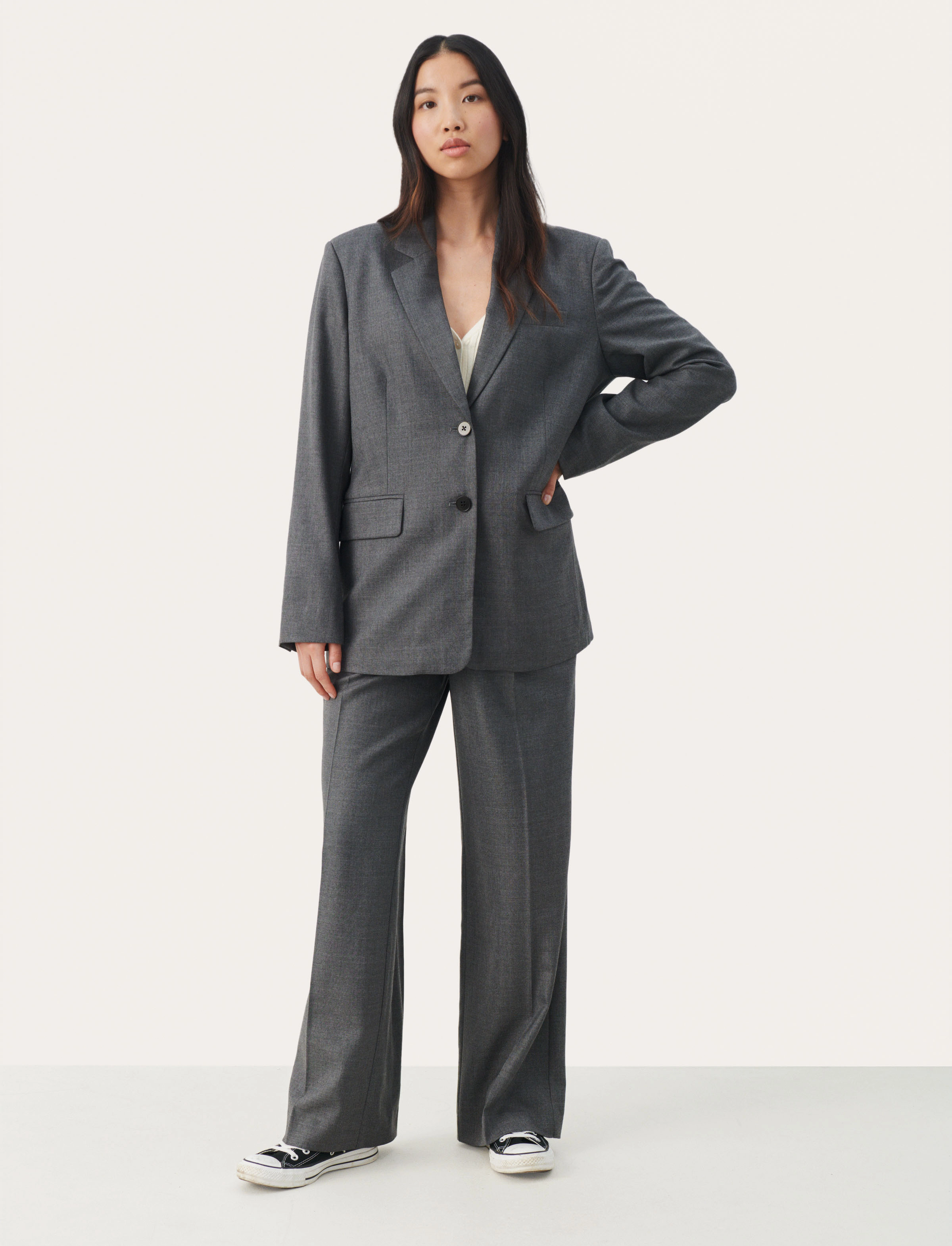 Part Two - CharminePW BZ - gray flannel melange - 3