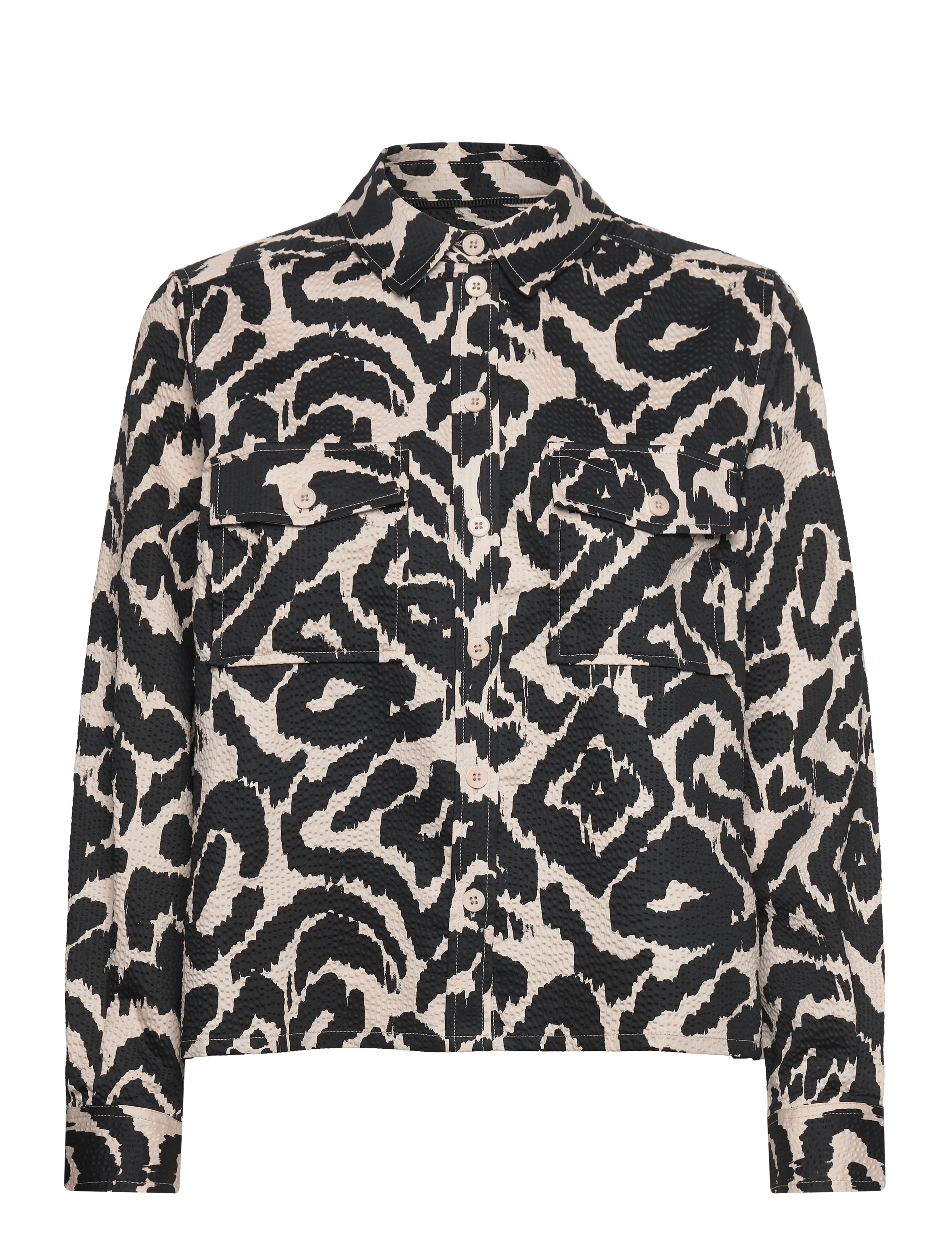 Part Two CamishaPW SH - Blouses & Overhemden - BLACK BLURRED LEO PRINT / black