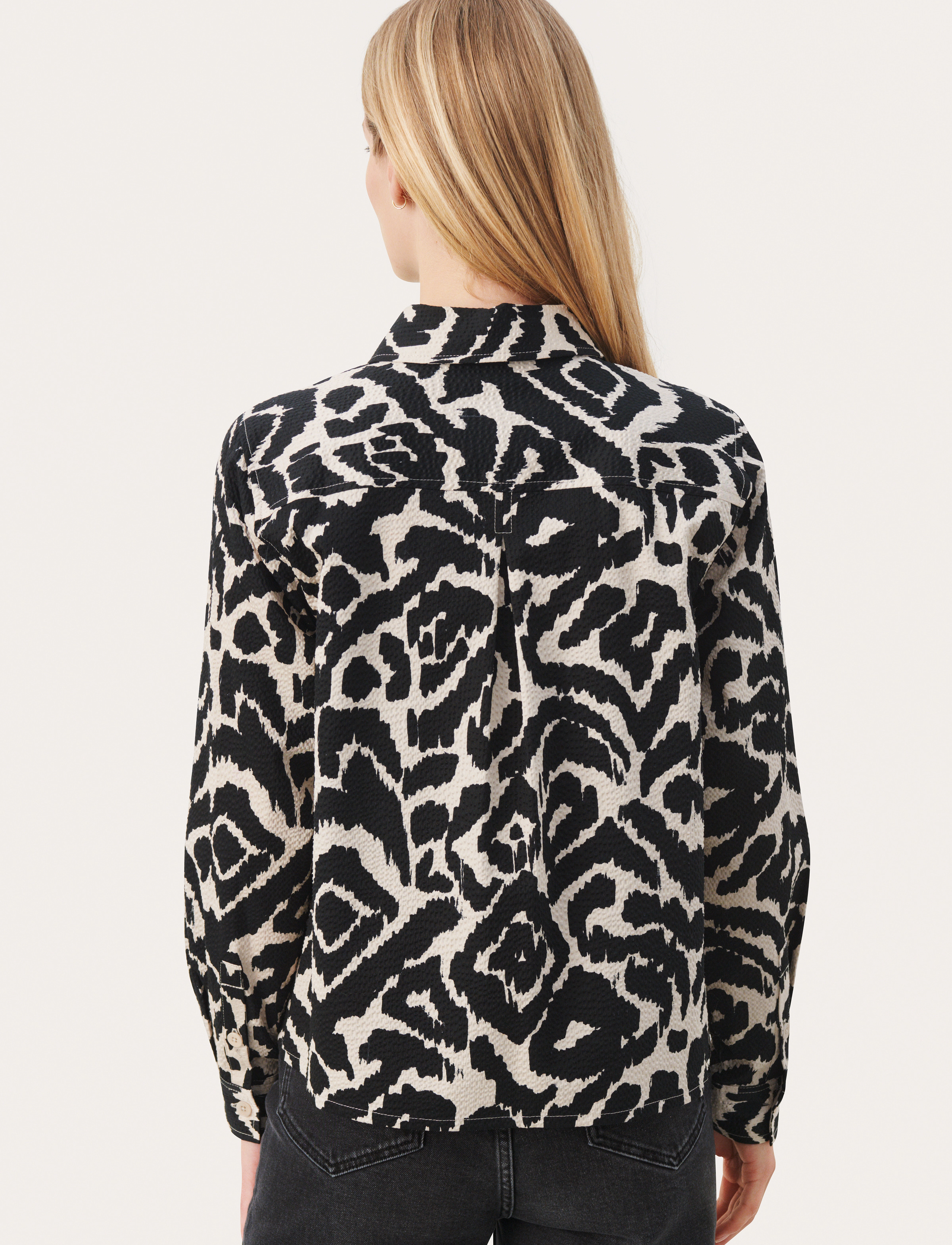 Part Two - CamishaPW SH - langärmlige hemden - black blurred leo print - 4