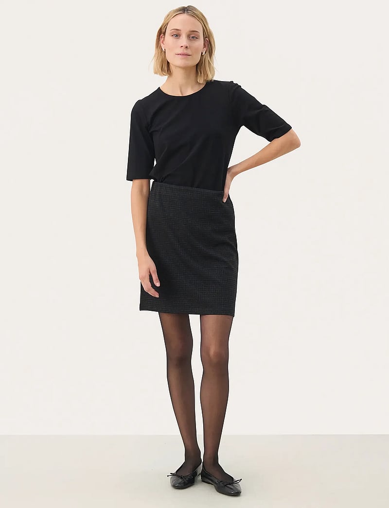 Part Two - CorinnePW SK - korta kjolar - dark grey check - 3