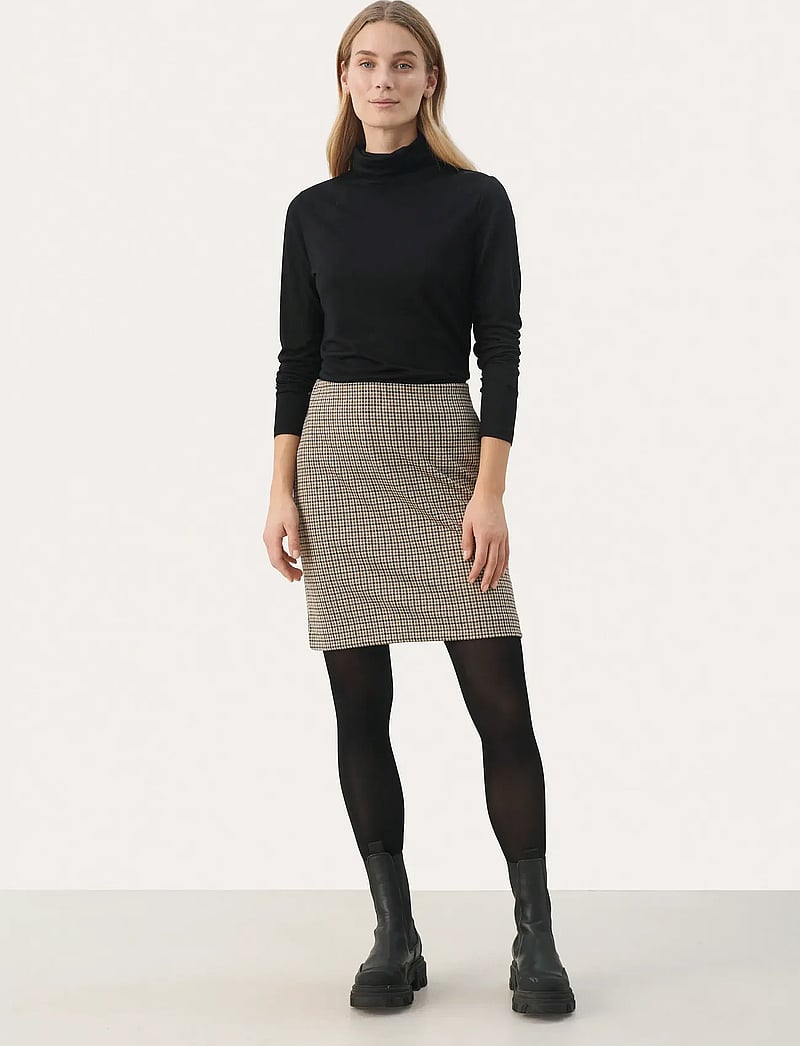 Part Two - CorinnePW SK - korta kjolar - toasted coconut check - 4