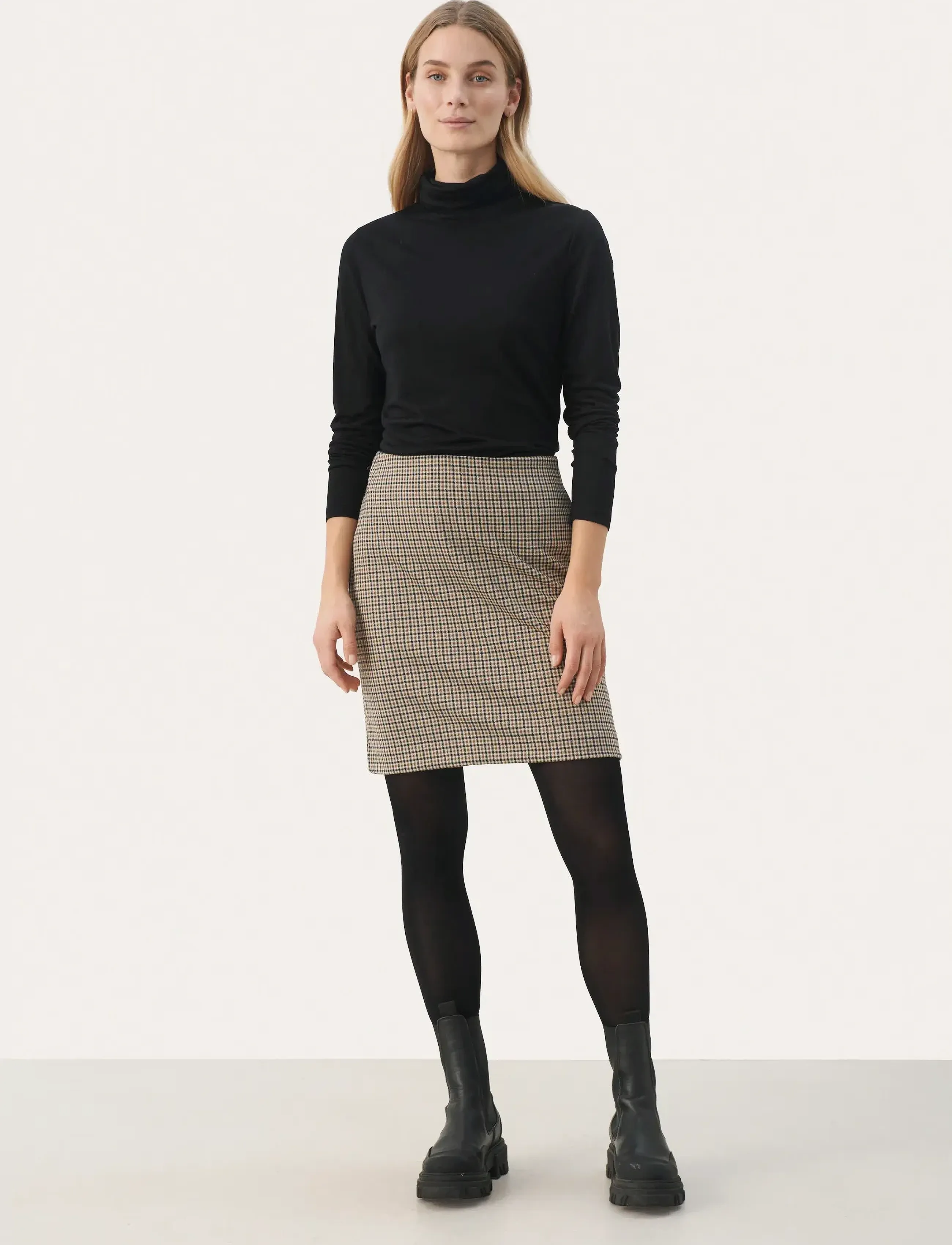 Part Two - CorinnePW Skirt - miniseelikud - toasted coconut check - 4