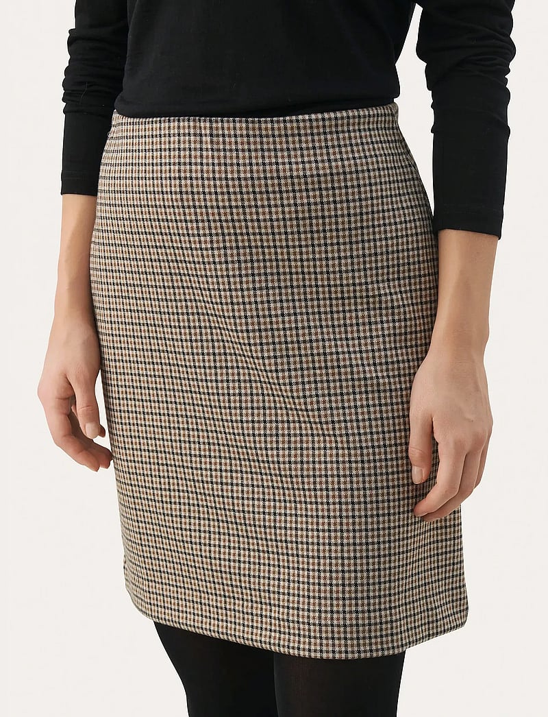 Part Two - CorinnePW SK - korta kjolar - toasted coconut check - 5