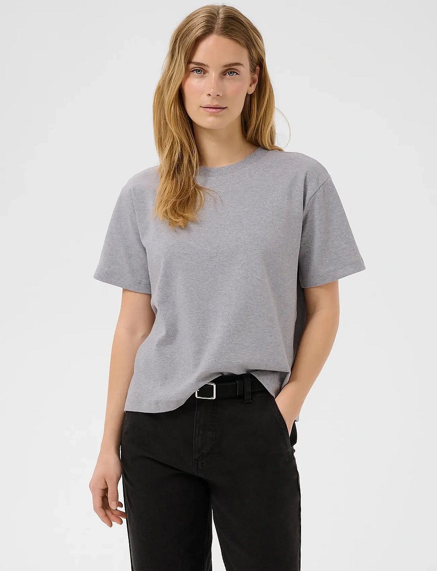 Part Two - AnnePW TShirt - t-shirts - medium grey melange - 0