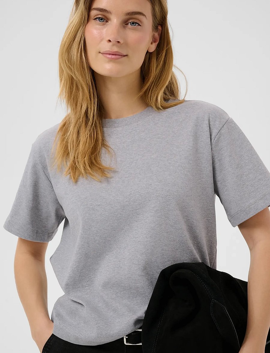 Part Two - AnnePW TShirt - t-shirts - medium grey melange - 5