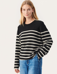 Part Two - CarolynPW PU - sweaters - black stripe - 2