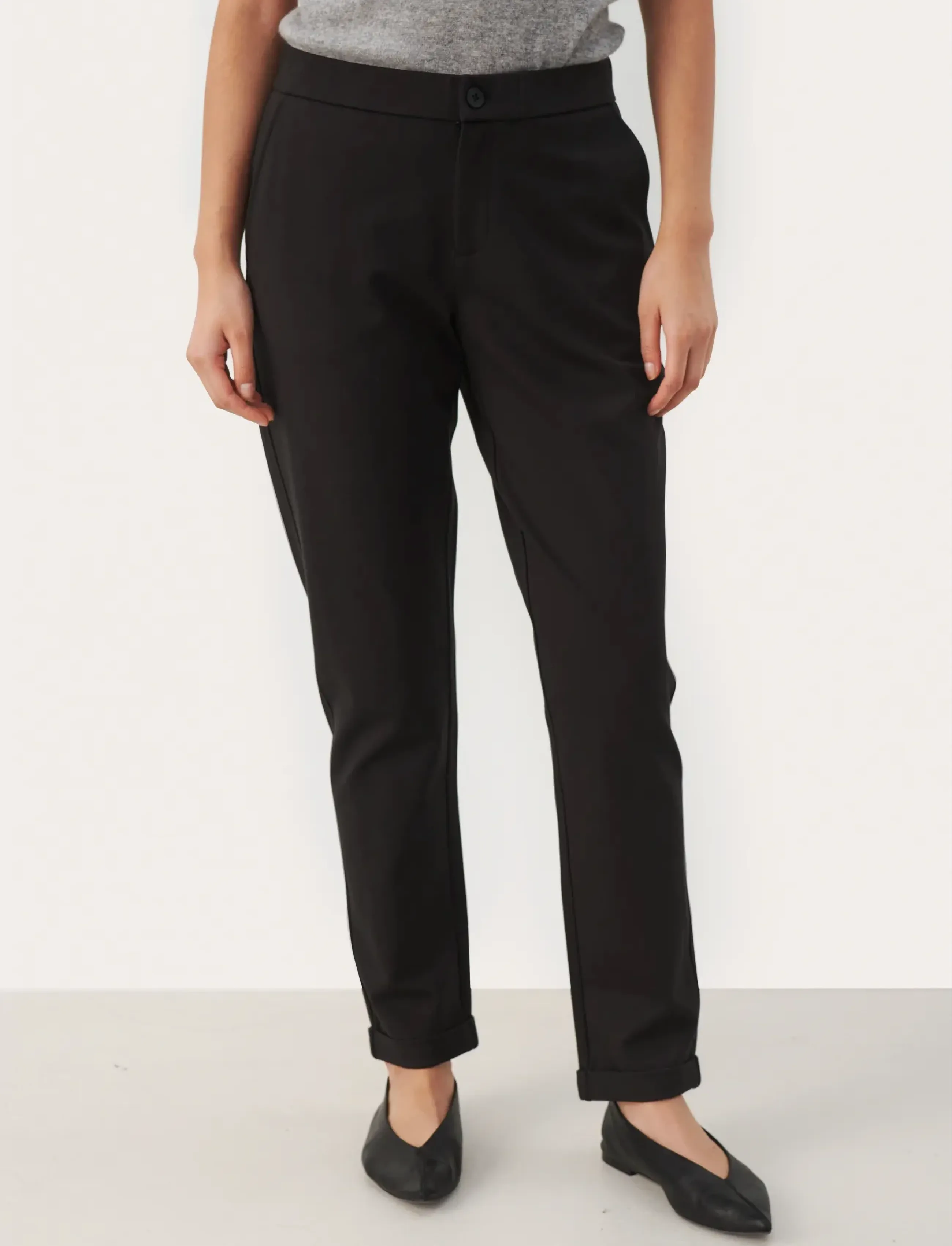 Part Two MightyPW PA - Bukser med lige ben - BLACK / black