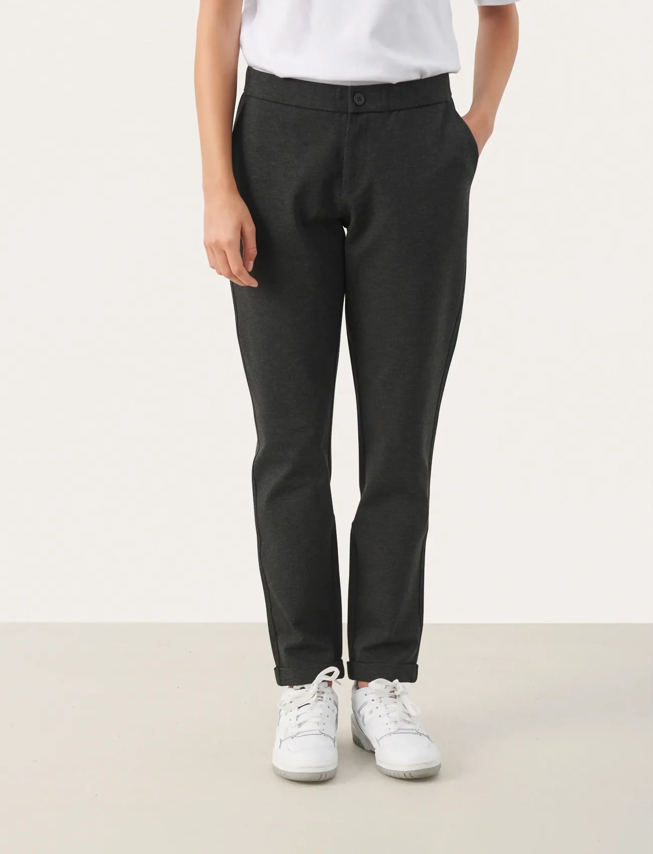 Part Two MightyPW PA - Byxor - DARK GREY MELANGE / grey