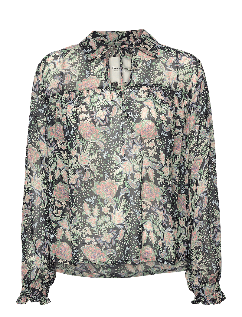 Part Two - FayaPW BL - långärmade blusar - dark navy multi fleur print - 1