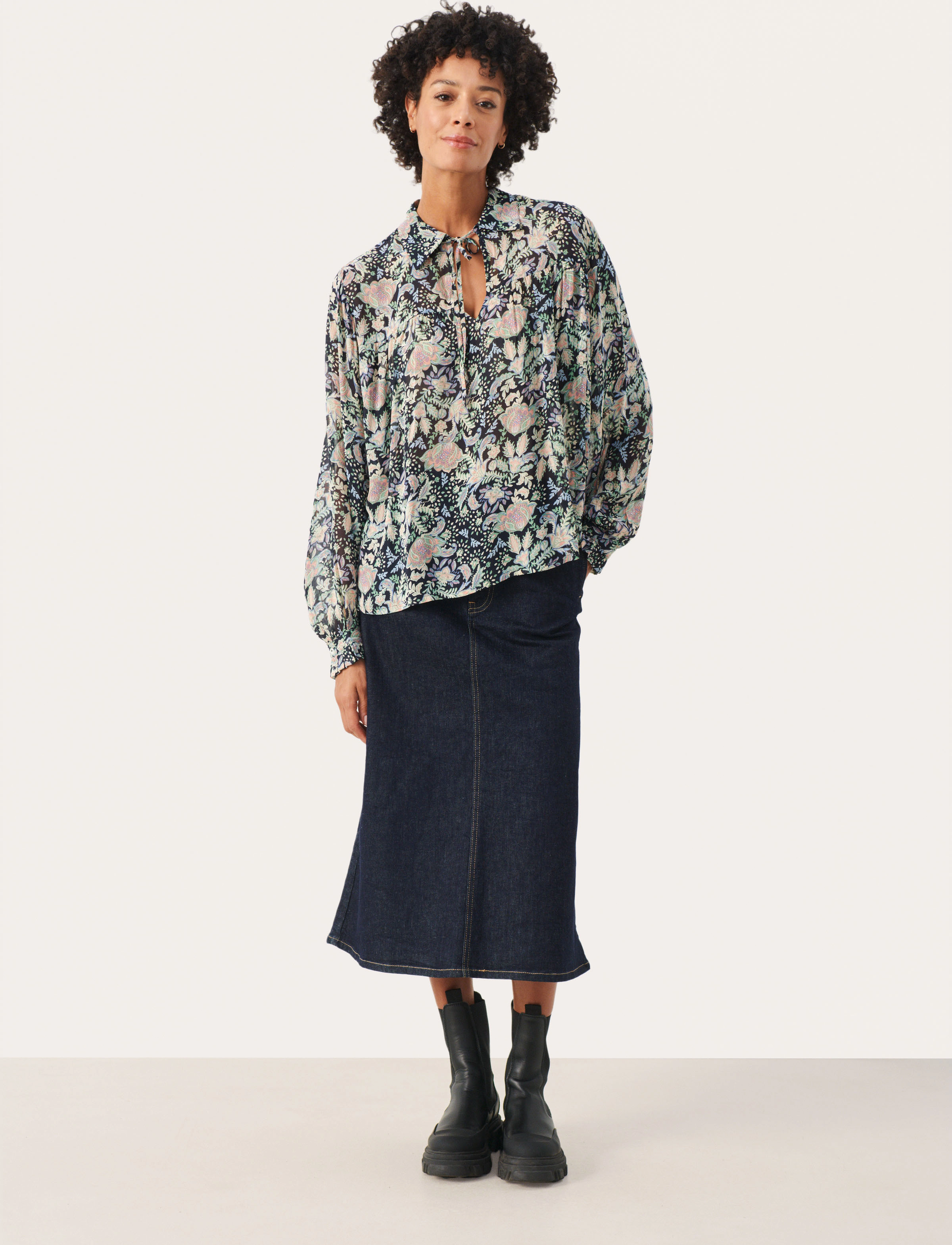 Part Two - FayaPW BL - dark navy multi fleur print - 3