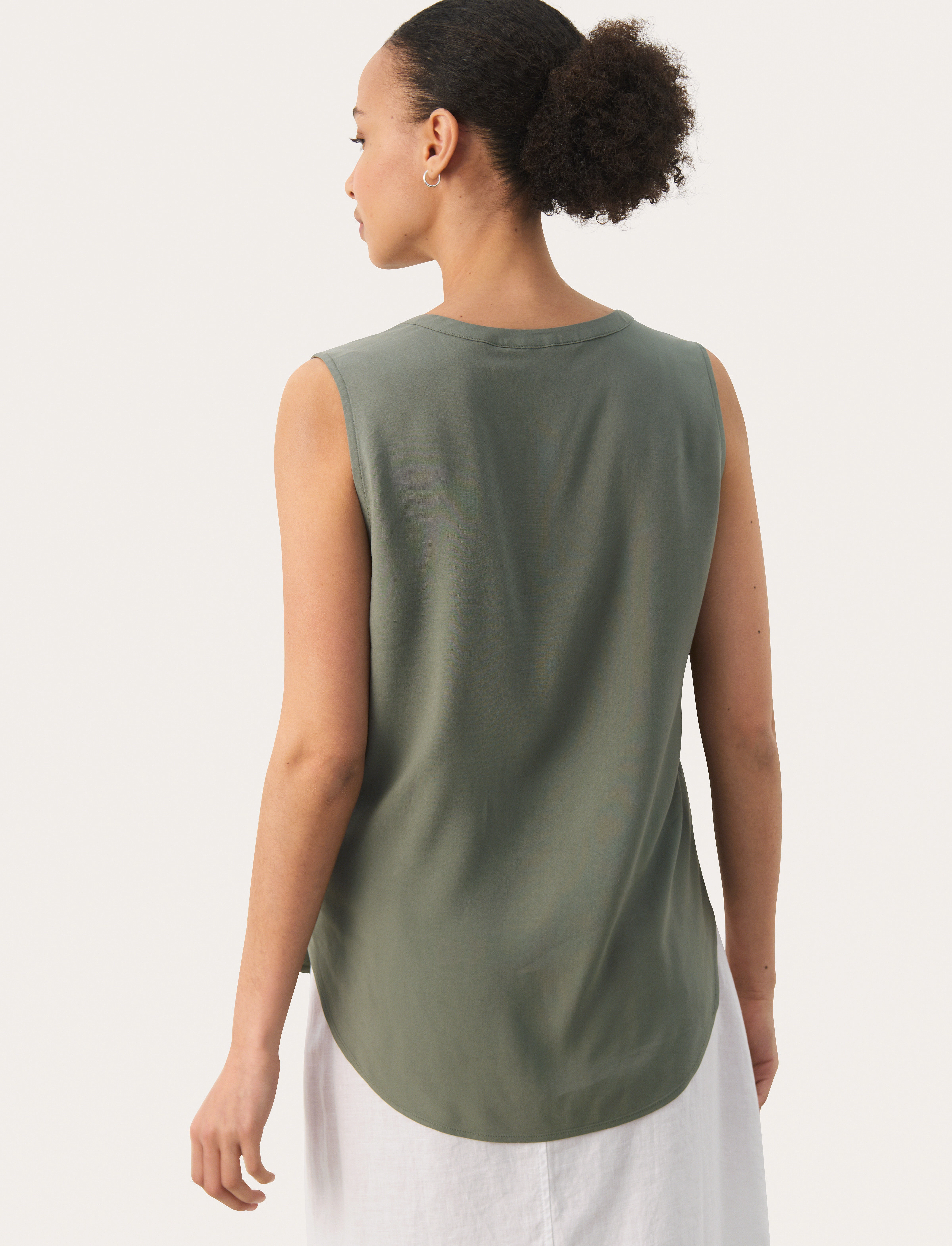 Part Two - AndiaPW TO - ermeløse bluser - agave green - 5