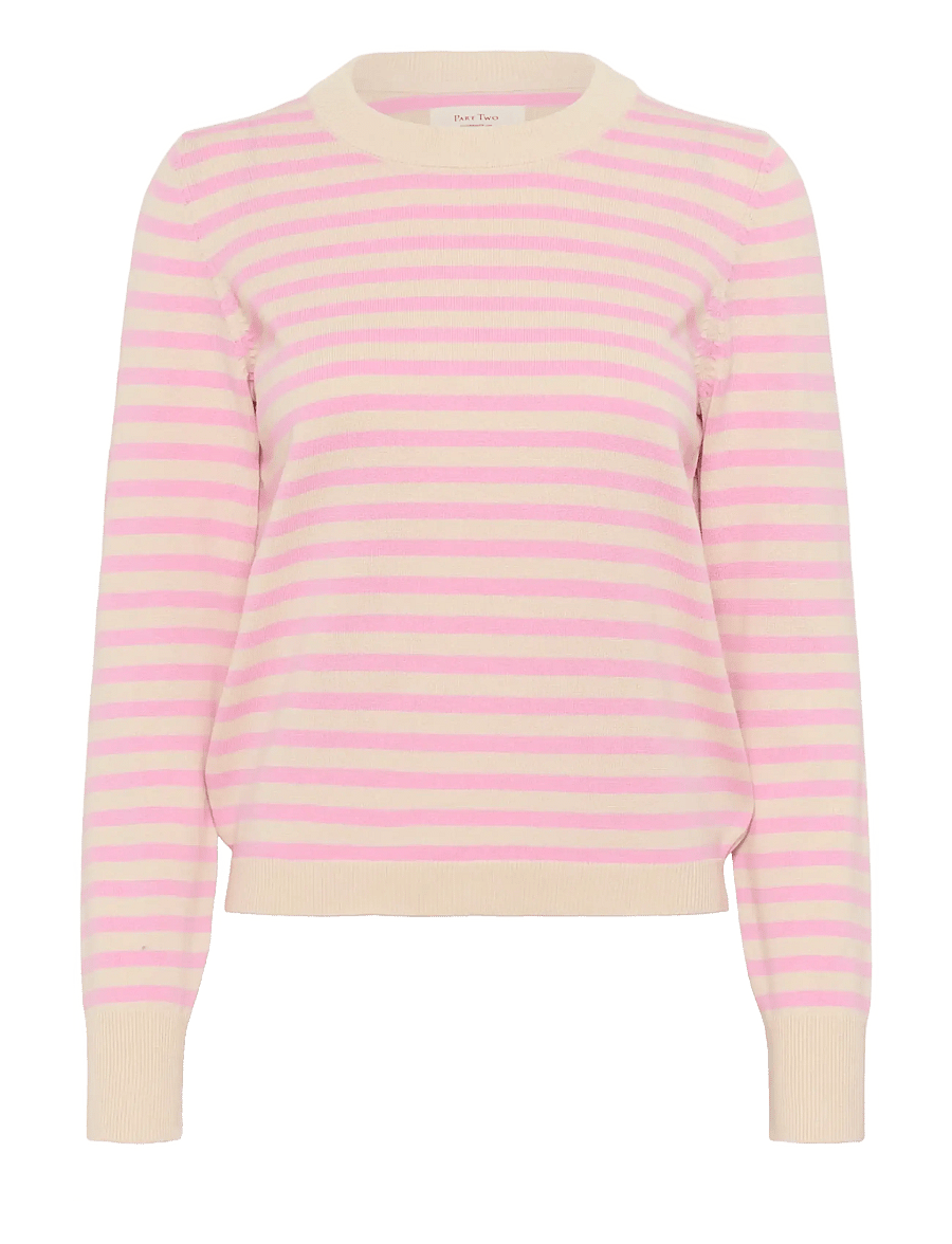 Part Two - GertiePW PU - striktrøjer - prism pink stripe - 1