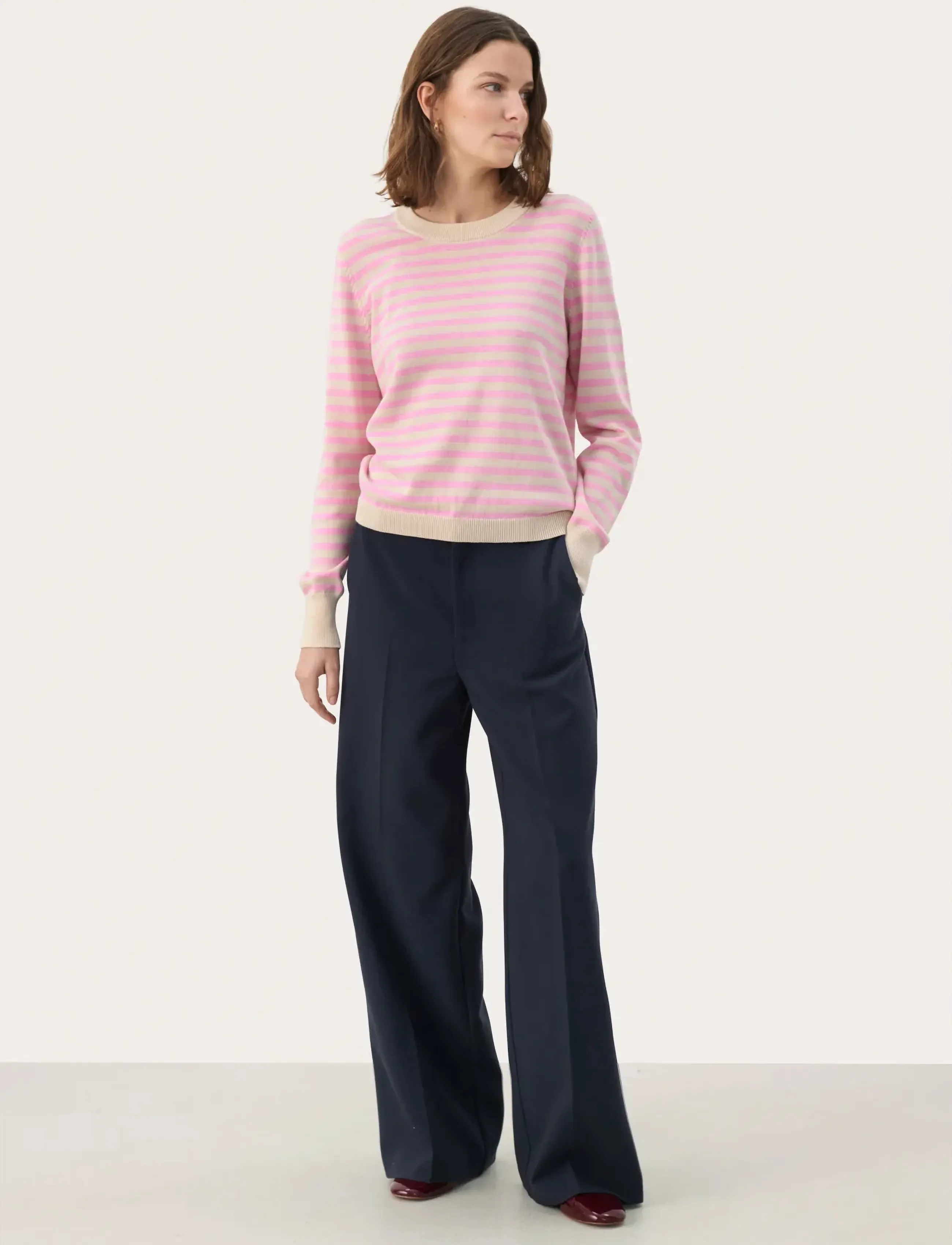 Part Two - GertiePW PU - pullover - prism pink stripe - 3