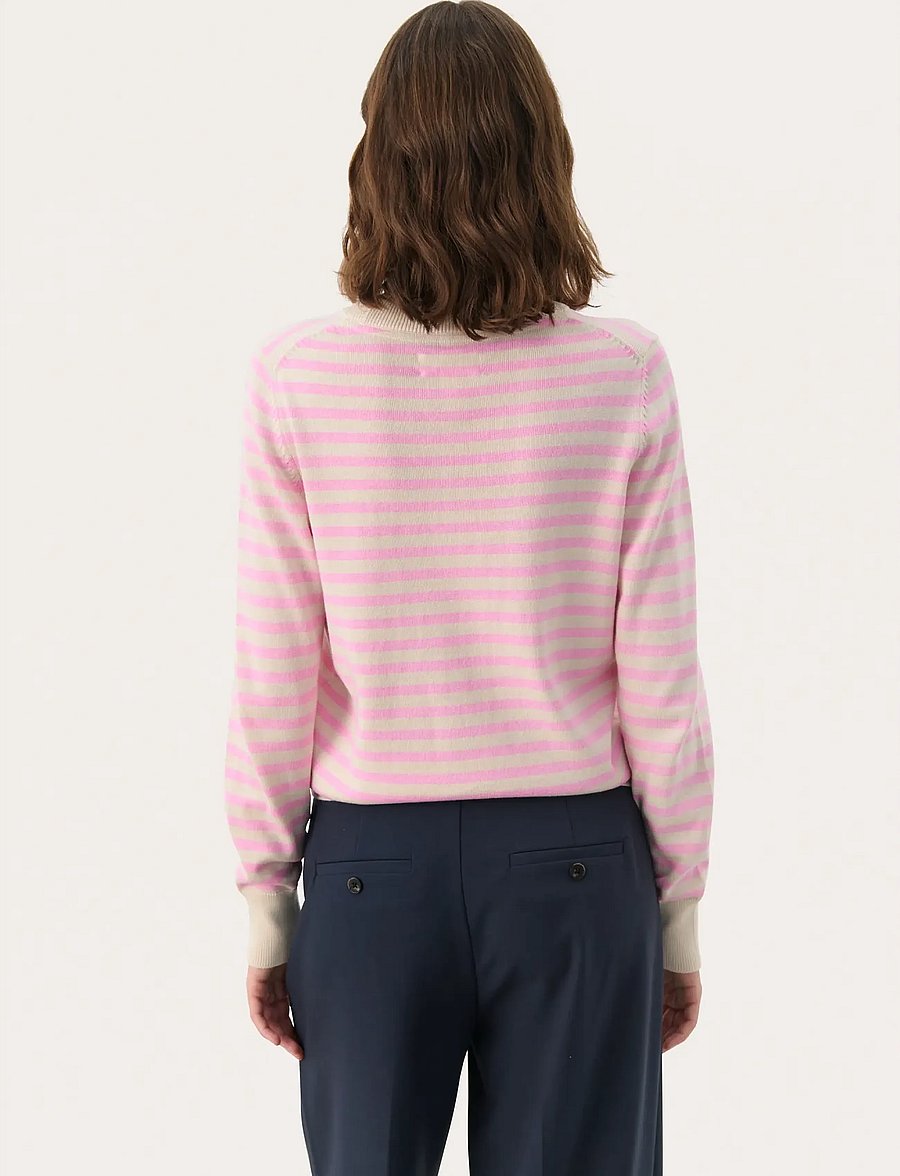 Part Two - GertiePW PU - striktrøjer - prism pink stripe - 4