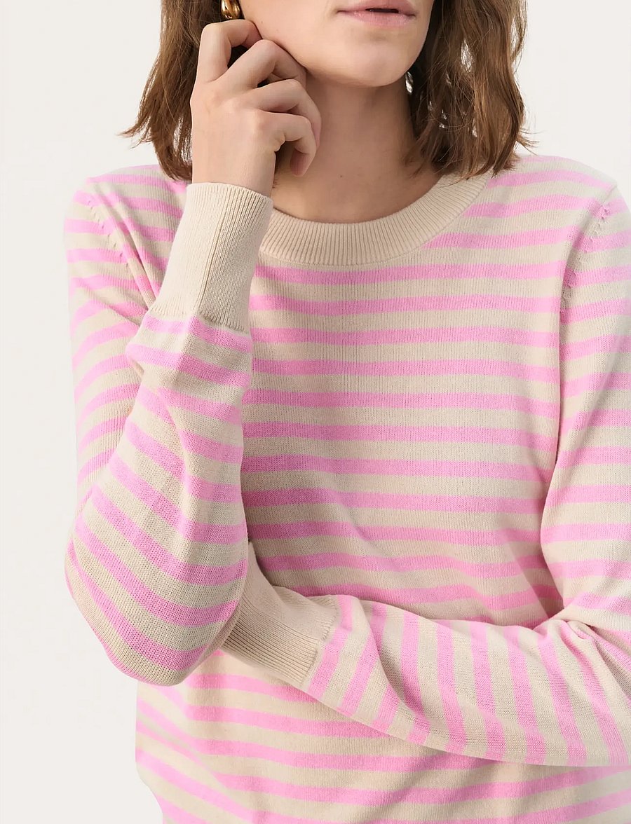 Part Two - GertiePW PU - striktrøjer - prism pink stripe - 5