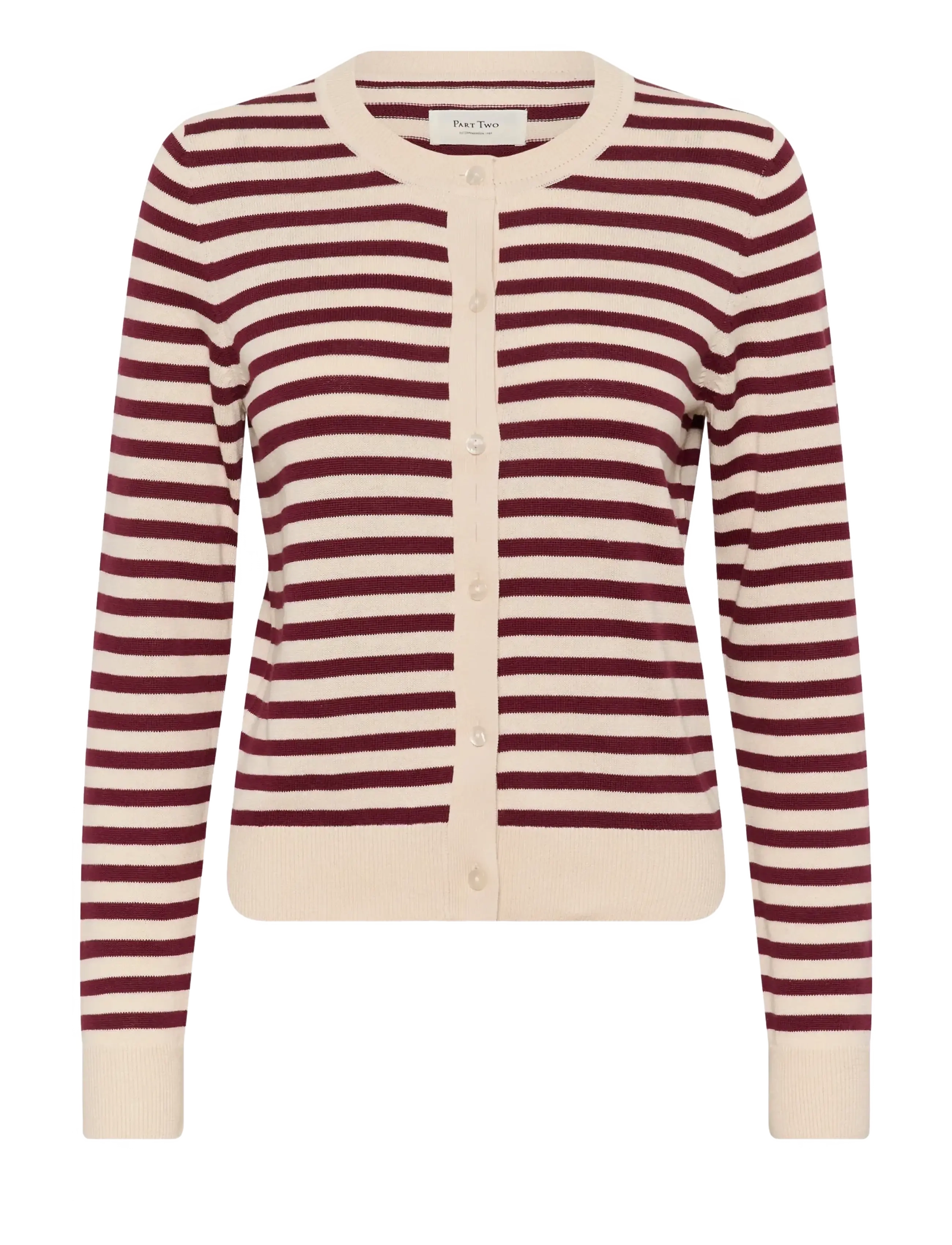 Part Two TanishaPW CA - Strickmode - TAWNY PORT STRIPE / cream