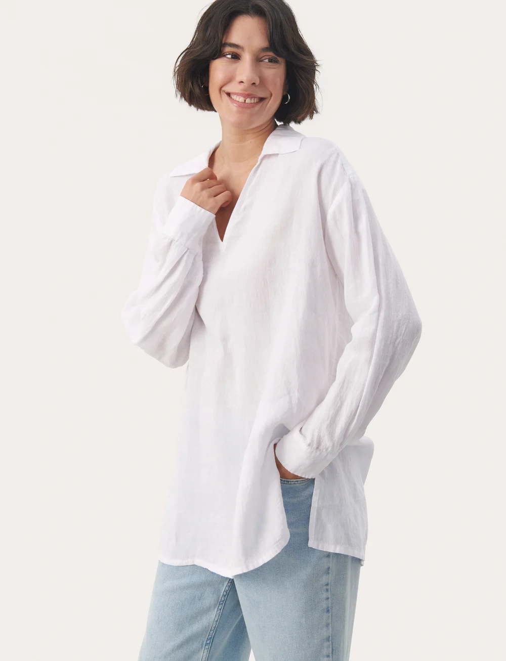 Part Two - ElvisaPW BL - leinenhemden - bright white - 0