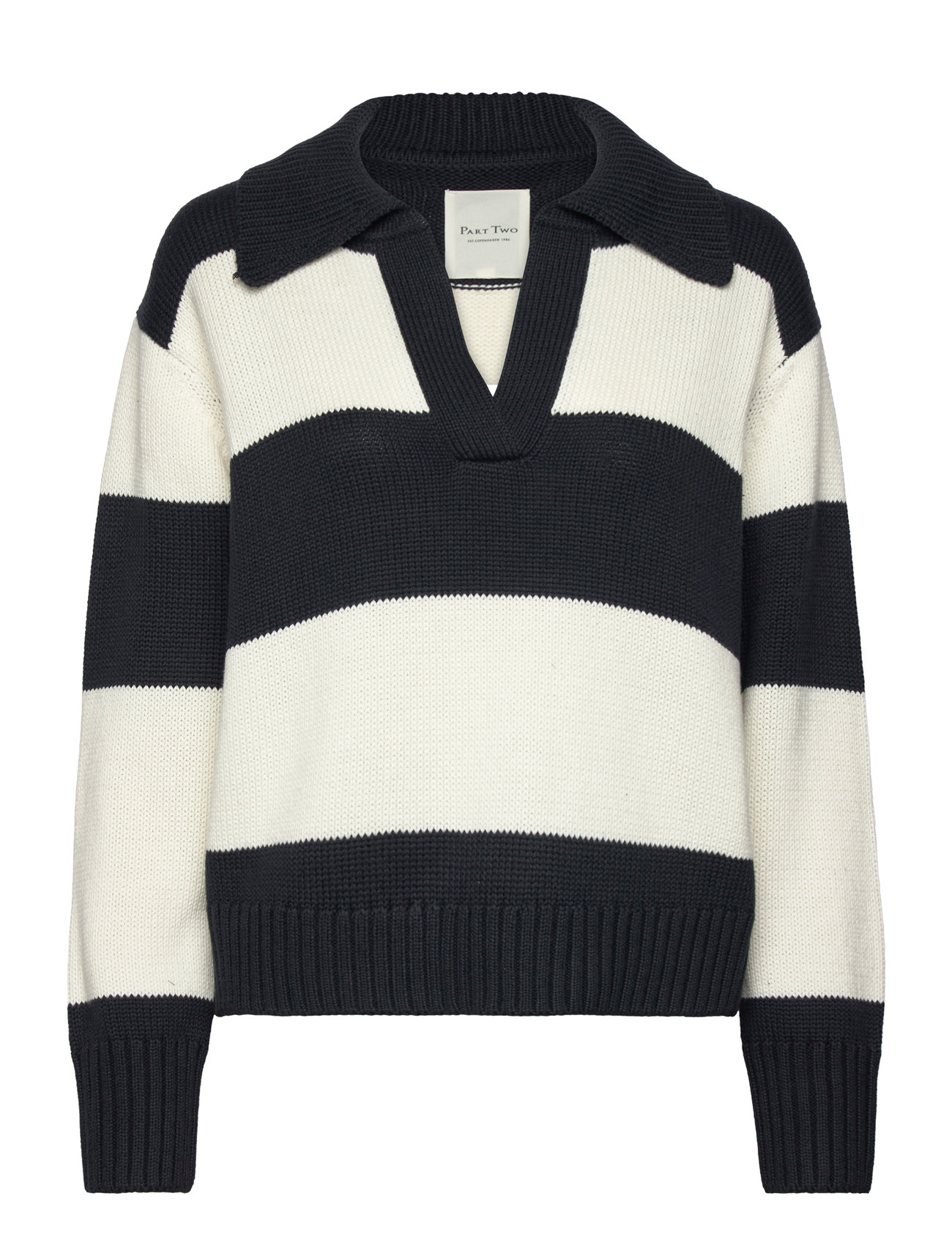 Part Two - ElindaPW PU - herbstliche kleidung - dark navy bold stripe - 0