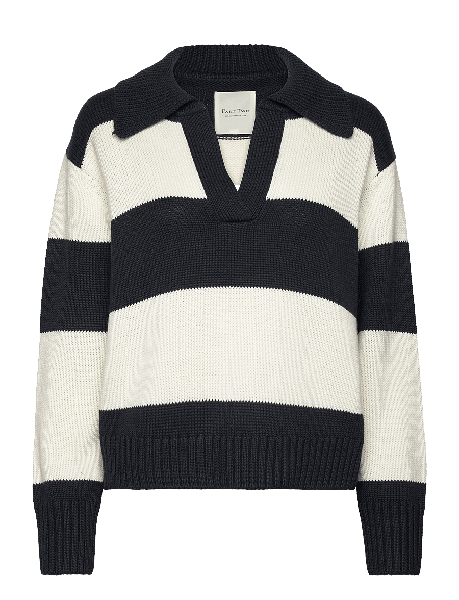 Part Two - ElindaPW PU - dark navy bold stripe - 1
