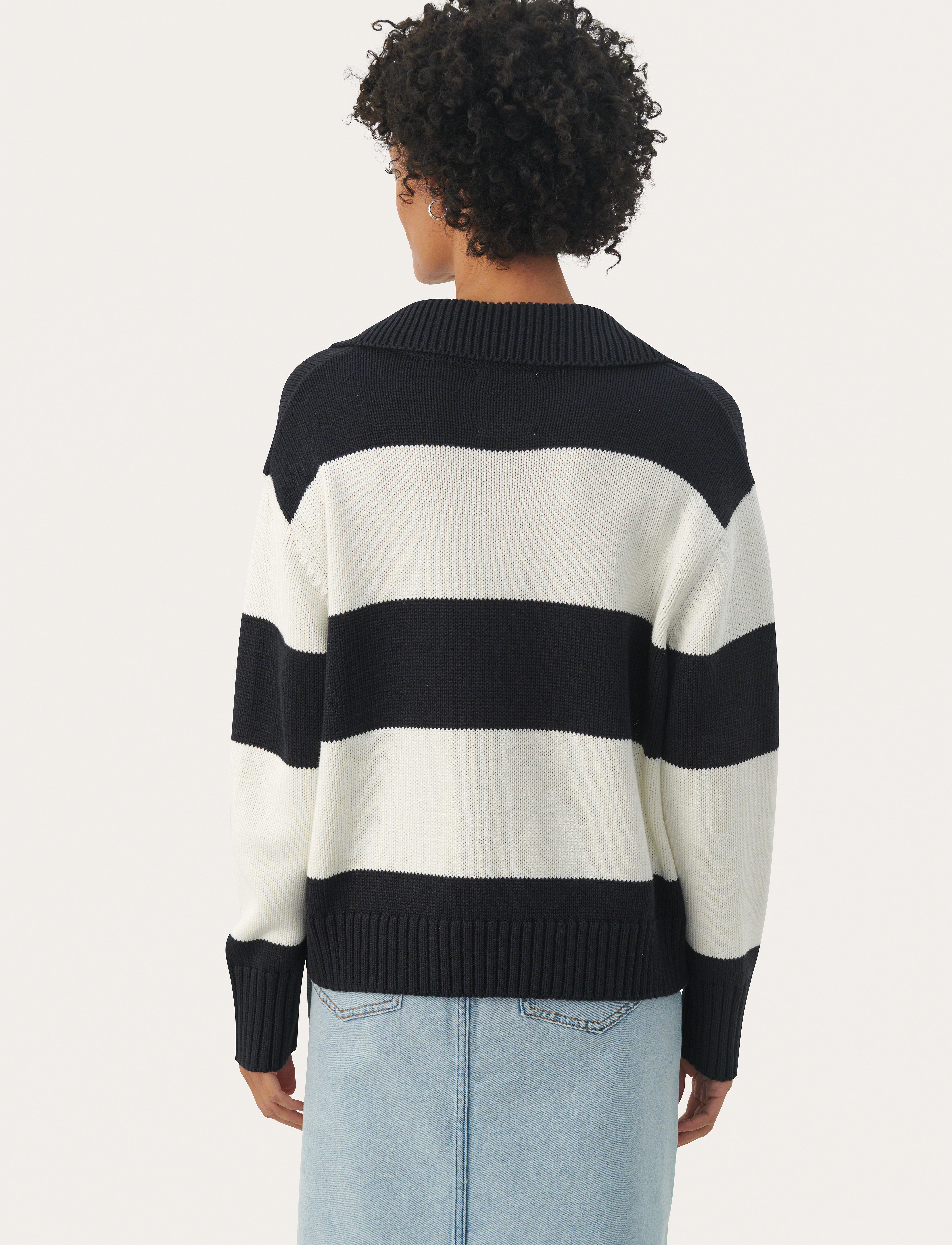 Part Two - ElindaPW PU - dark navy bold stripe - 4
