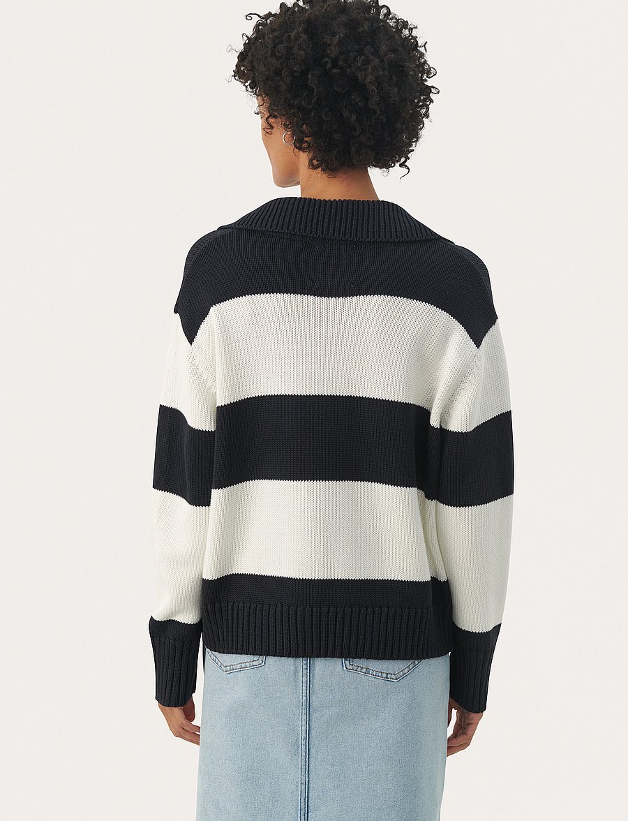 Part Two - ElindaPW PU - dark navy bold stripe - 4