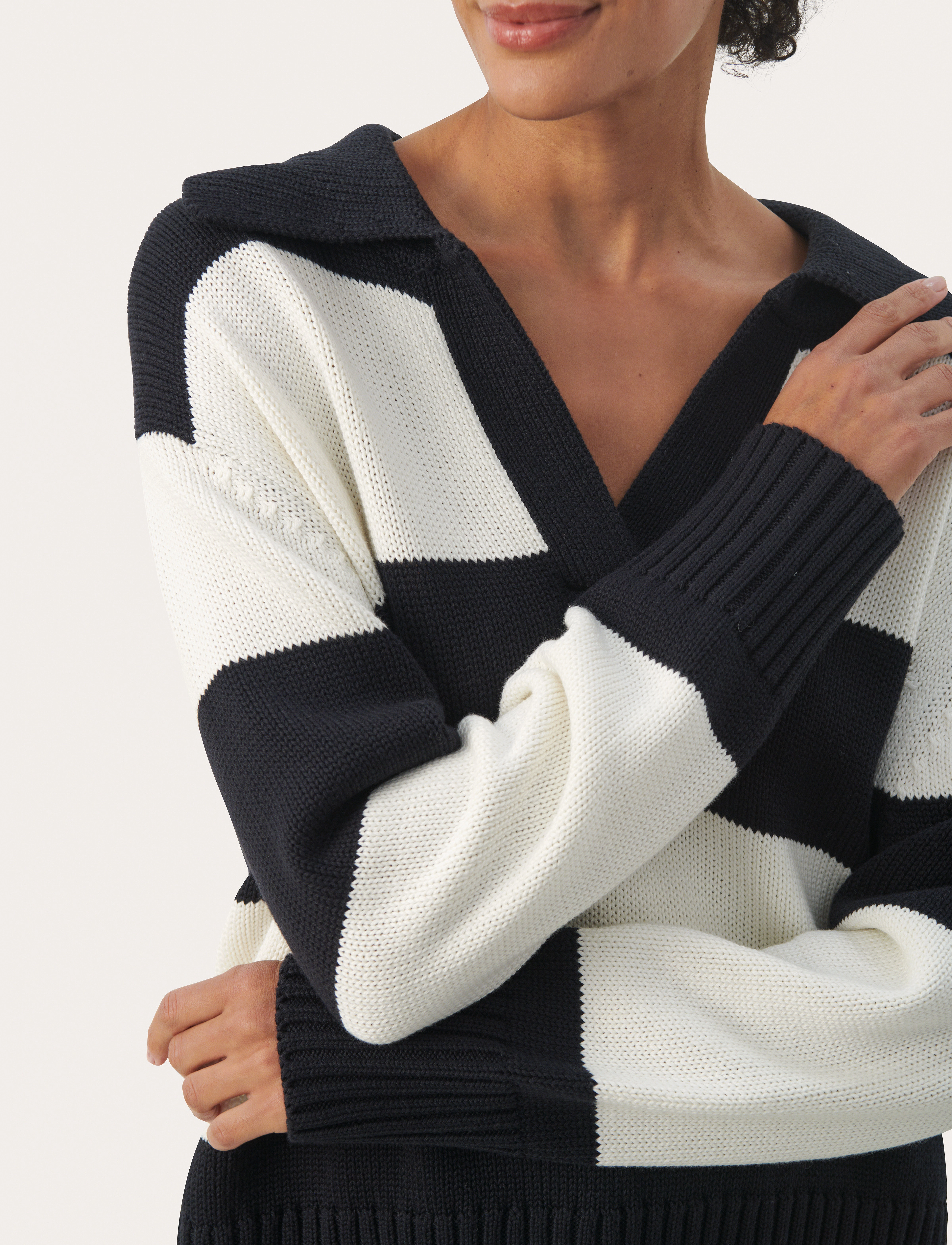 Part Two - ElindaPW PU - dark navy bold stripe - 5
