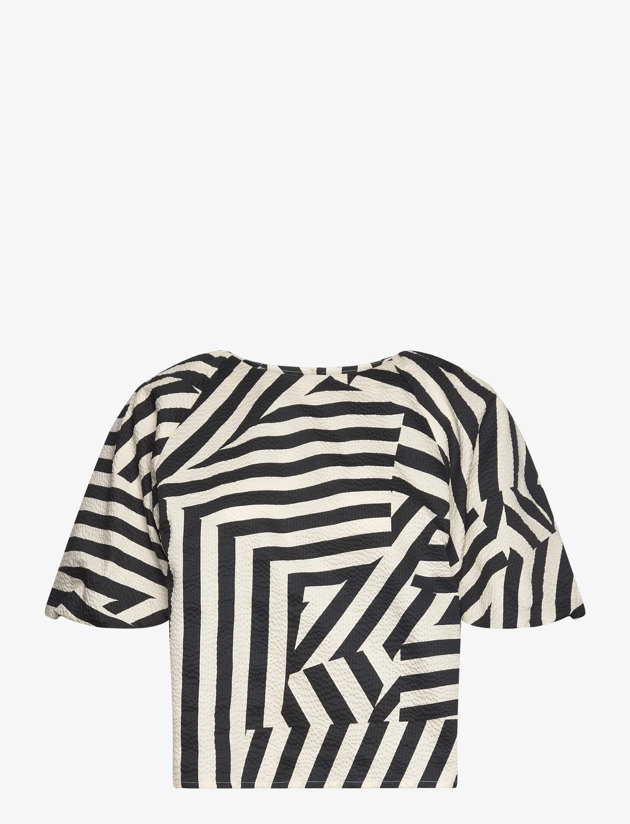Part Two - EstermarinePW BL - short-sleeved blouses - deconstructed stripe - 0