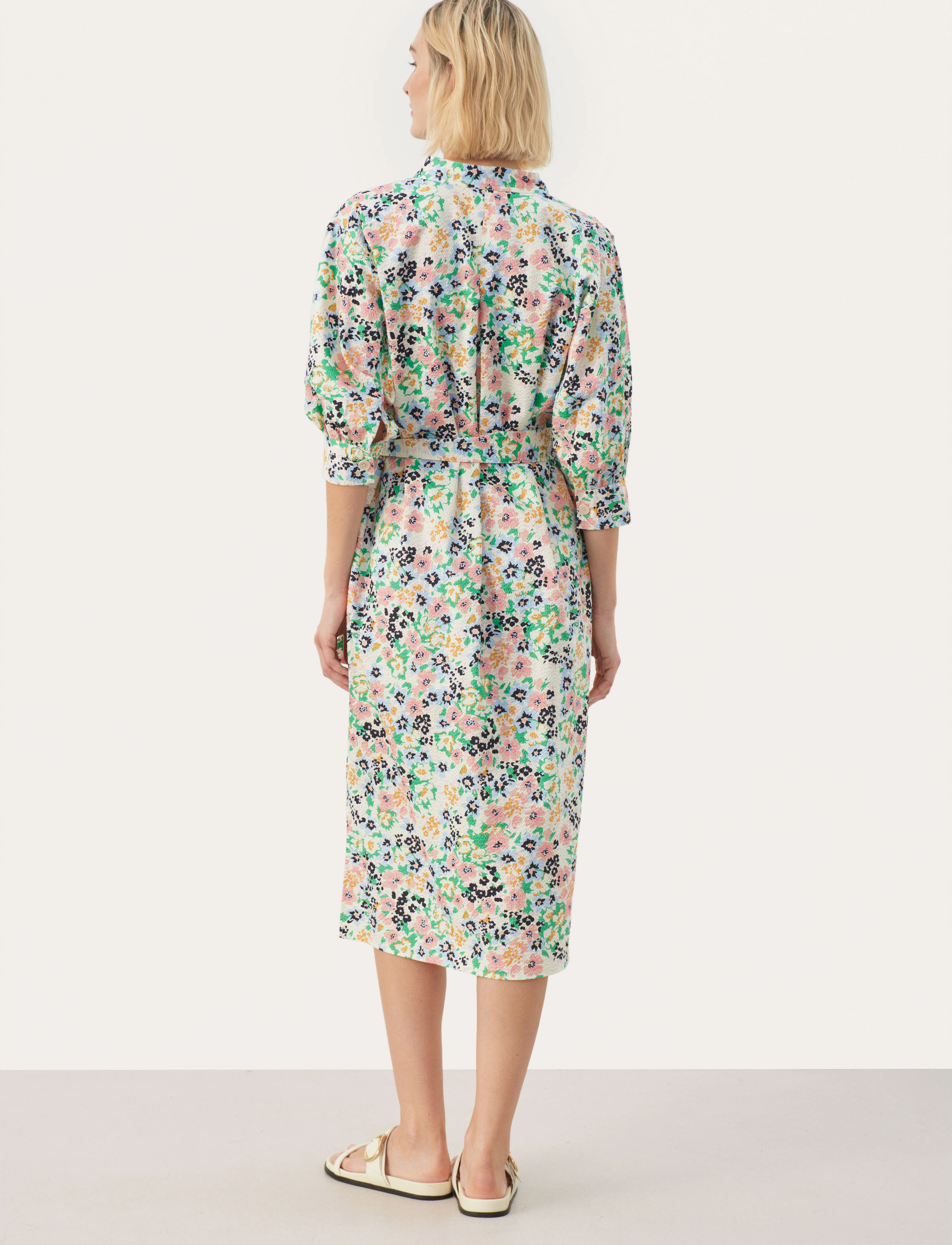 Part Two - EnaPW DR - skjortekjoler - green multi flower print - 4