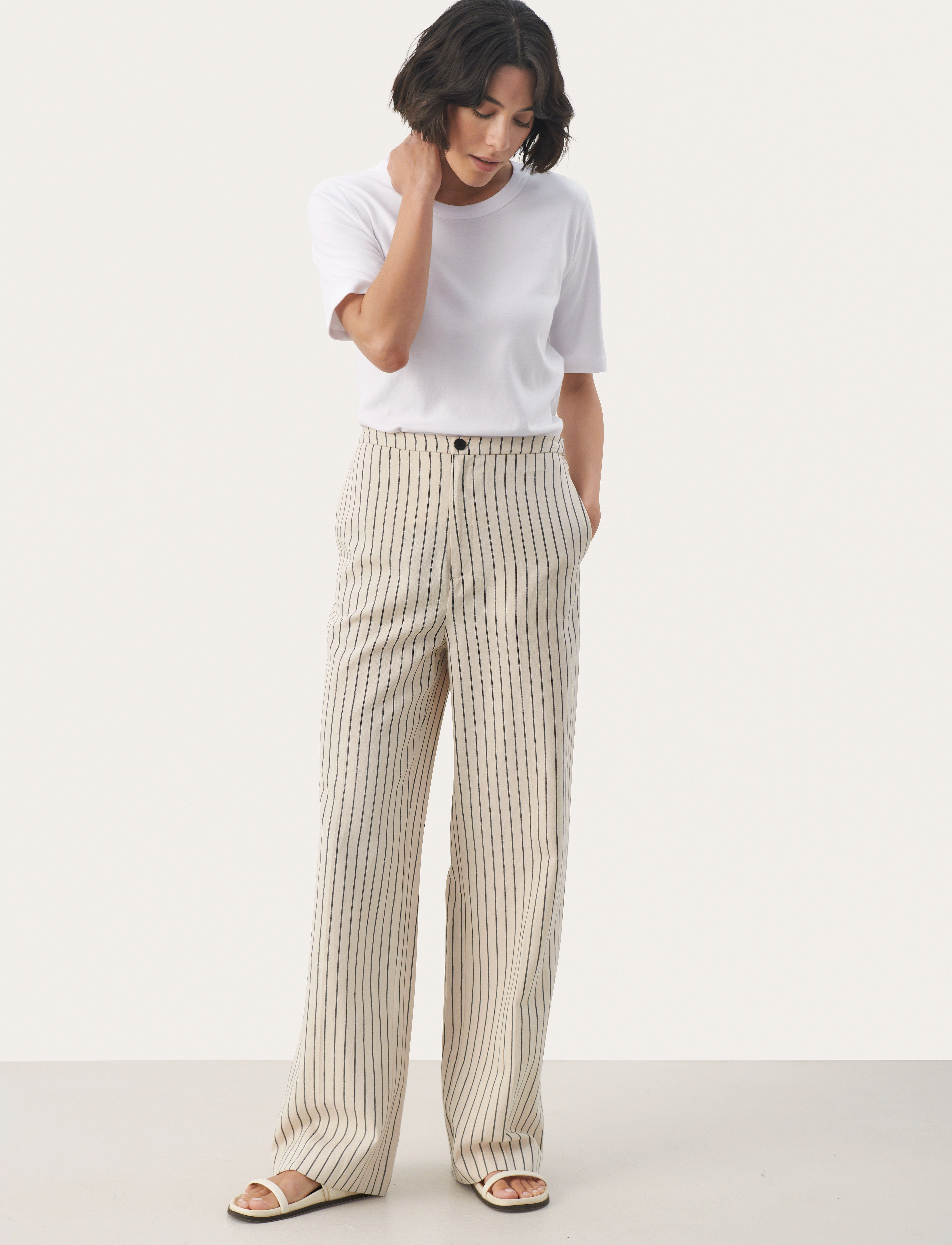 Part Two - EleanaPW PA - vida byxor - dark navy stripe - 3
